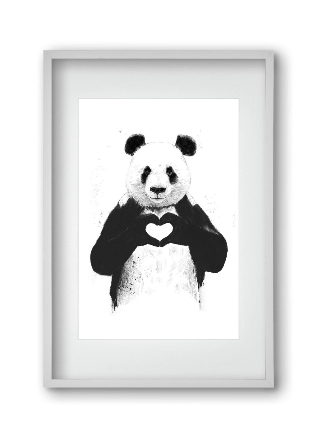 All you need is love, 30x45 cm (20x30 cm), Fehér keret, paszpartuval