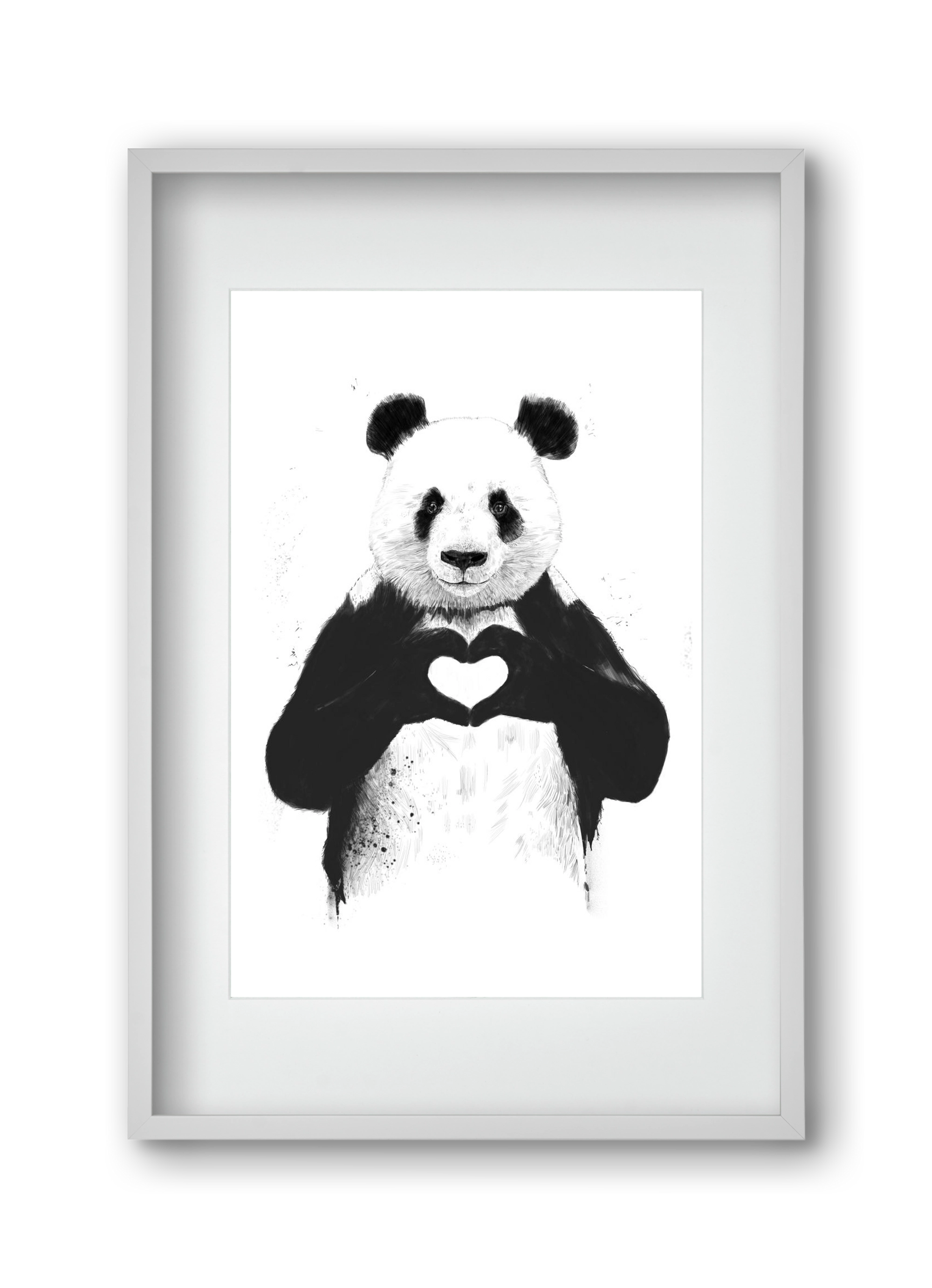 All you need is love, 30x45 cm (20x30 cm), Fehér keret, paszpartuval