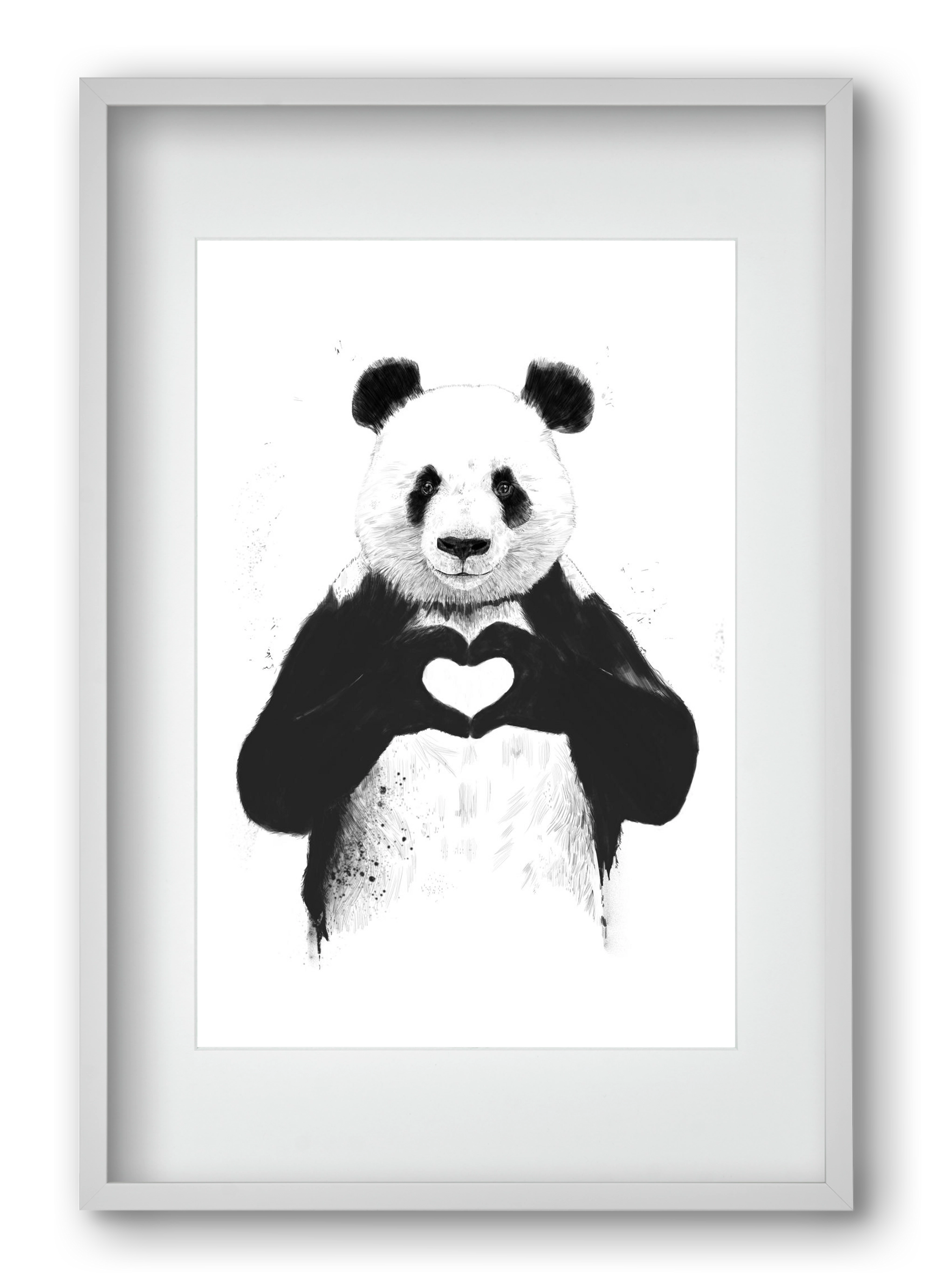 All you need is love, 40x60 cm (30x45 cm), Fehér keret, paszpartuval