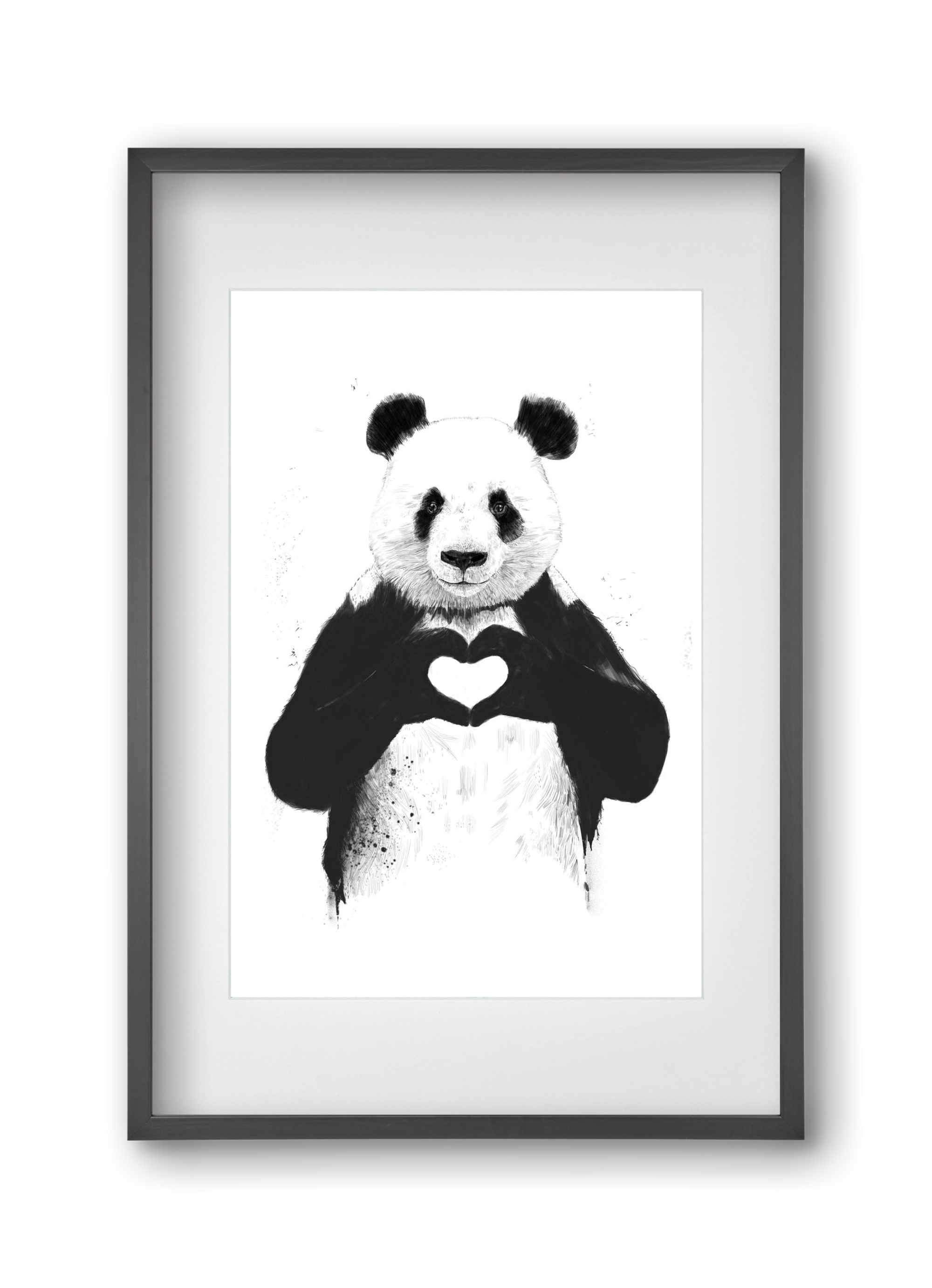 All you need is love, 30x45 cm (20x30 cm), Fekete keret, paszpartuval