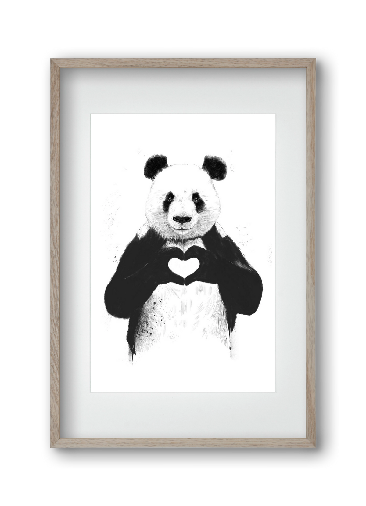 All you need is love, 30x45 cm (20x30 cm), Tölgy keret, paszpartuval