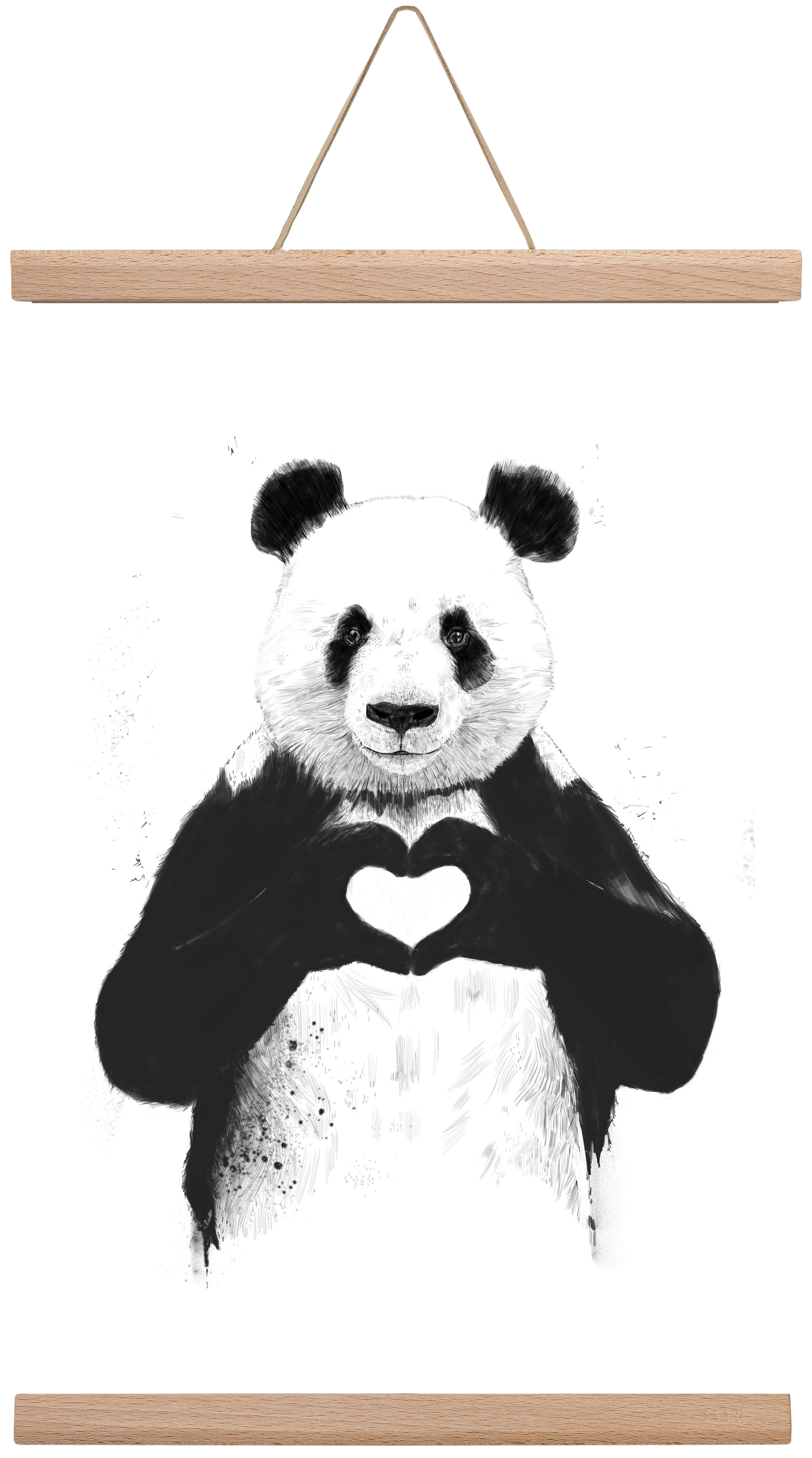 All you need is love, 30x45 cm (30x45 cm), Tölgy akasztó