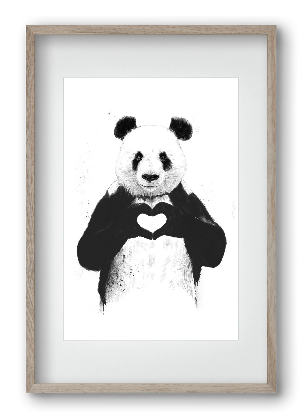 All you need is love, 40x60 cm (30x45 cm), Tölgy keret, paszpartuval