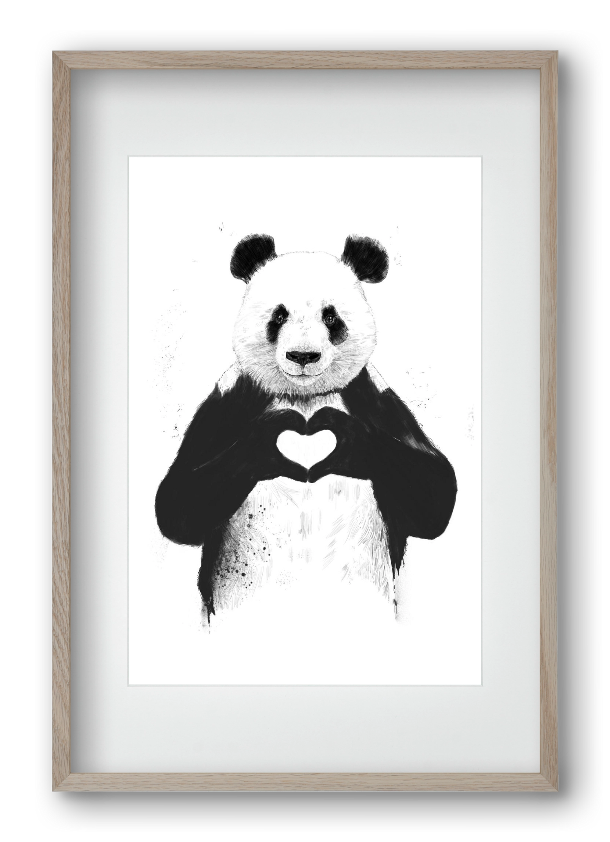 All you need is love, 40x60 cm (30x45 cm), Tölgy keret, paszpartuval