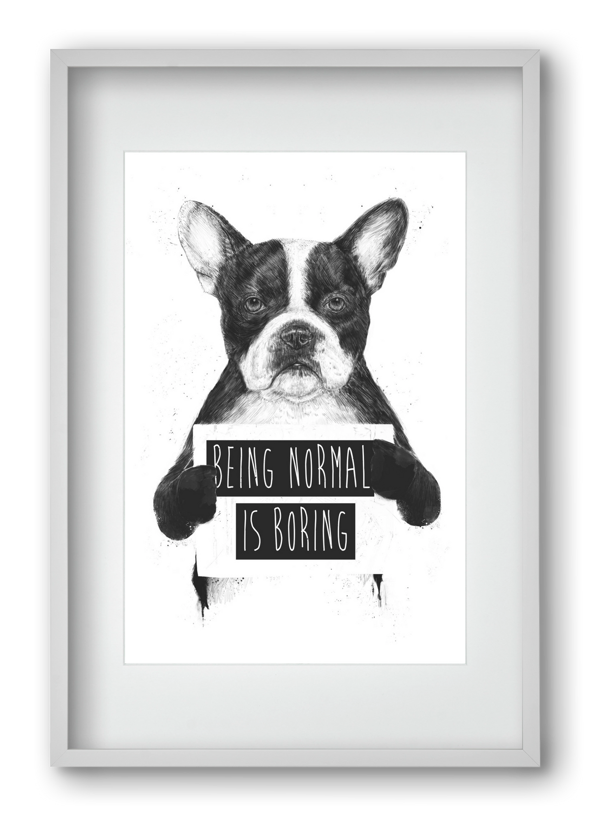 Being normal is boring, 40x60 cm (30x45 cm), Fehér keret, paszpartuval