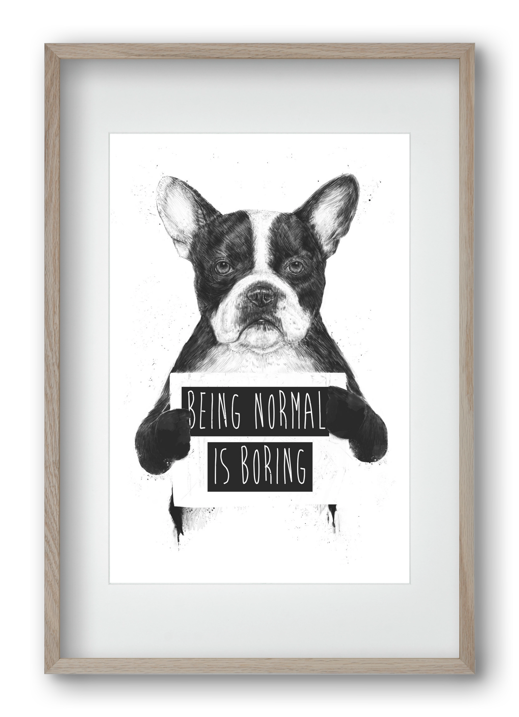 Being normal is boring, 40x60 cm (30x45 cm), Tölgy keret, paszpartuval