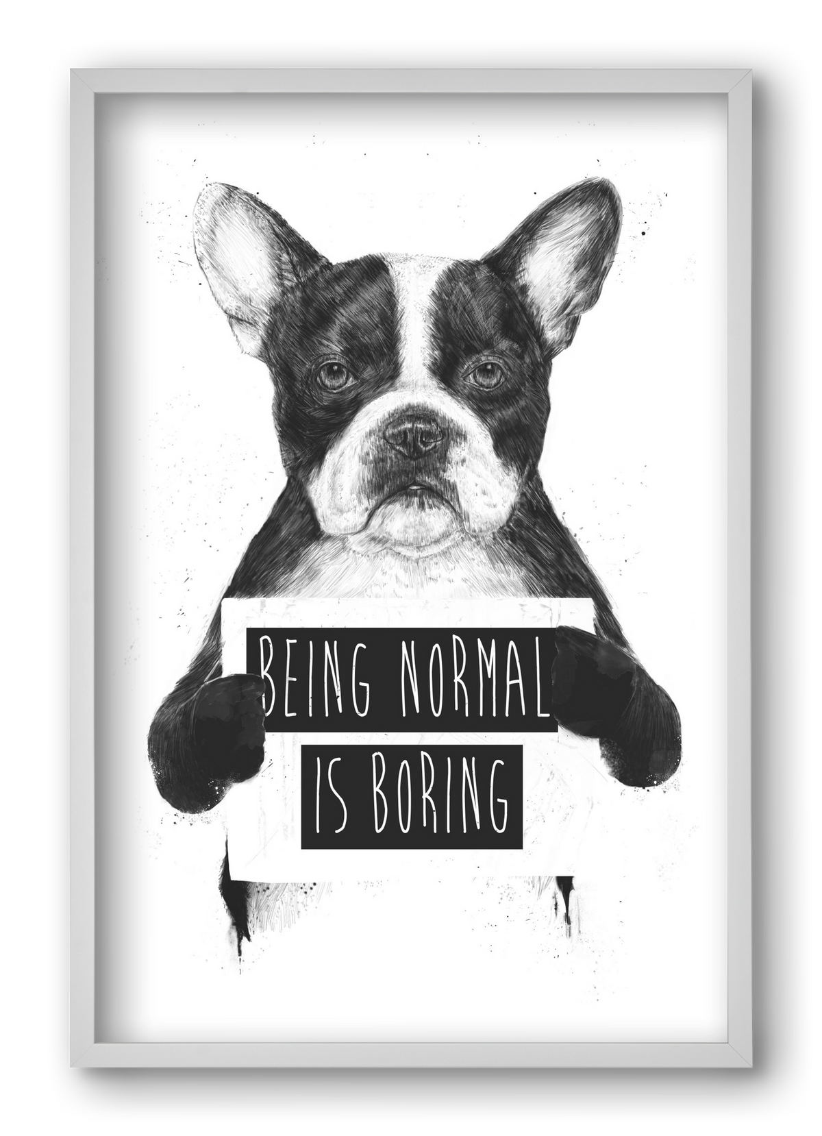 Being normal is boring, 40x60 cm (40x60 cm), Fehér keret