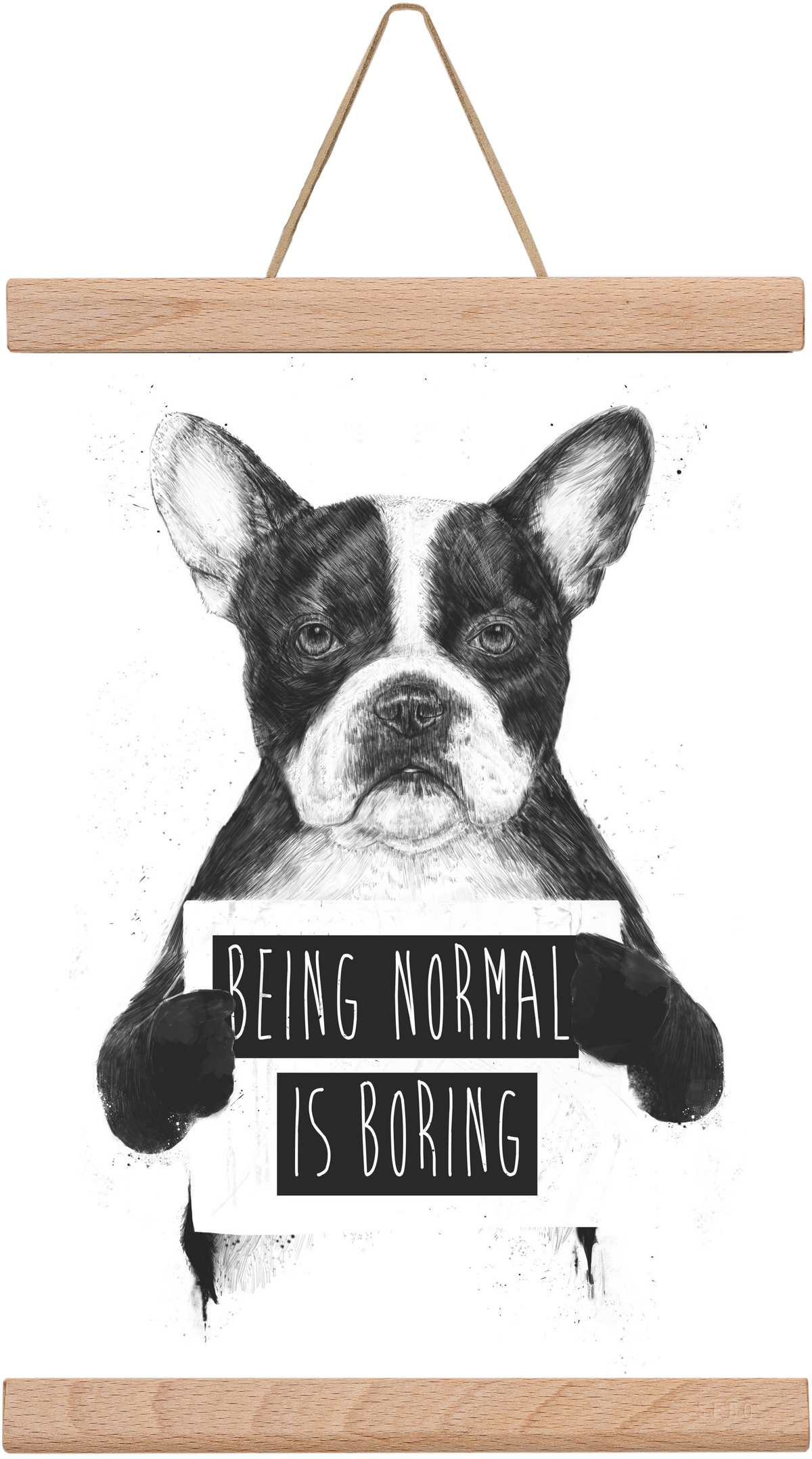 Being normal is boring, 20x30 cm (20x30 cm), Tölgy akasztó