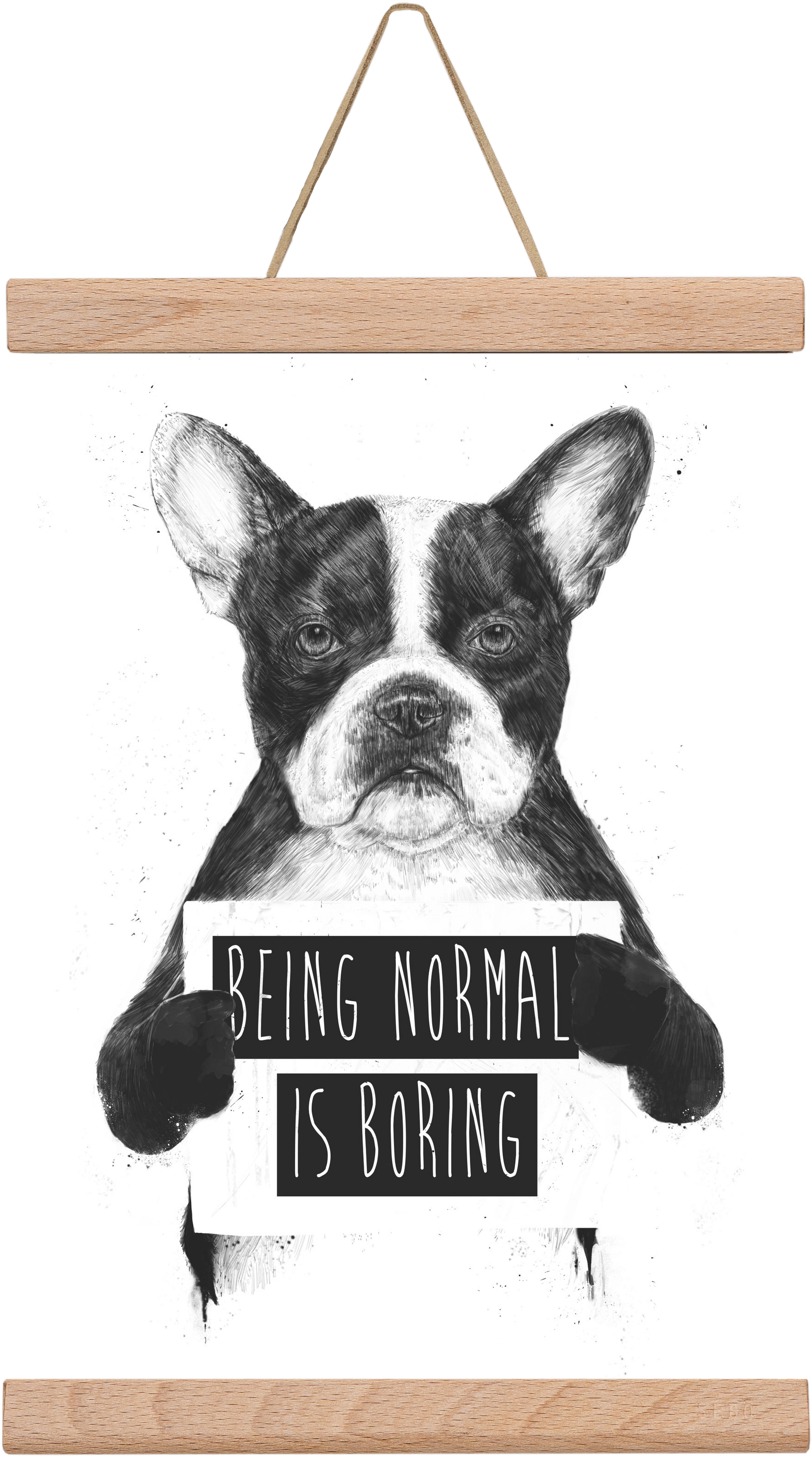 Being normal is boring, 20x30 cm (20x30 cm), Tölgy akasztó