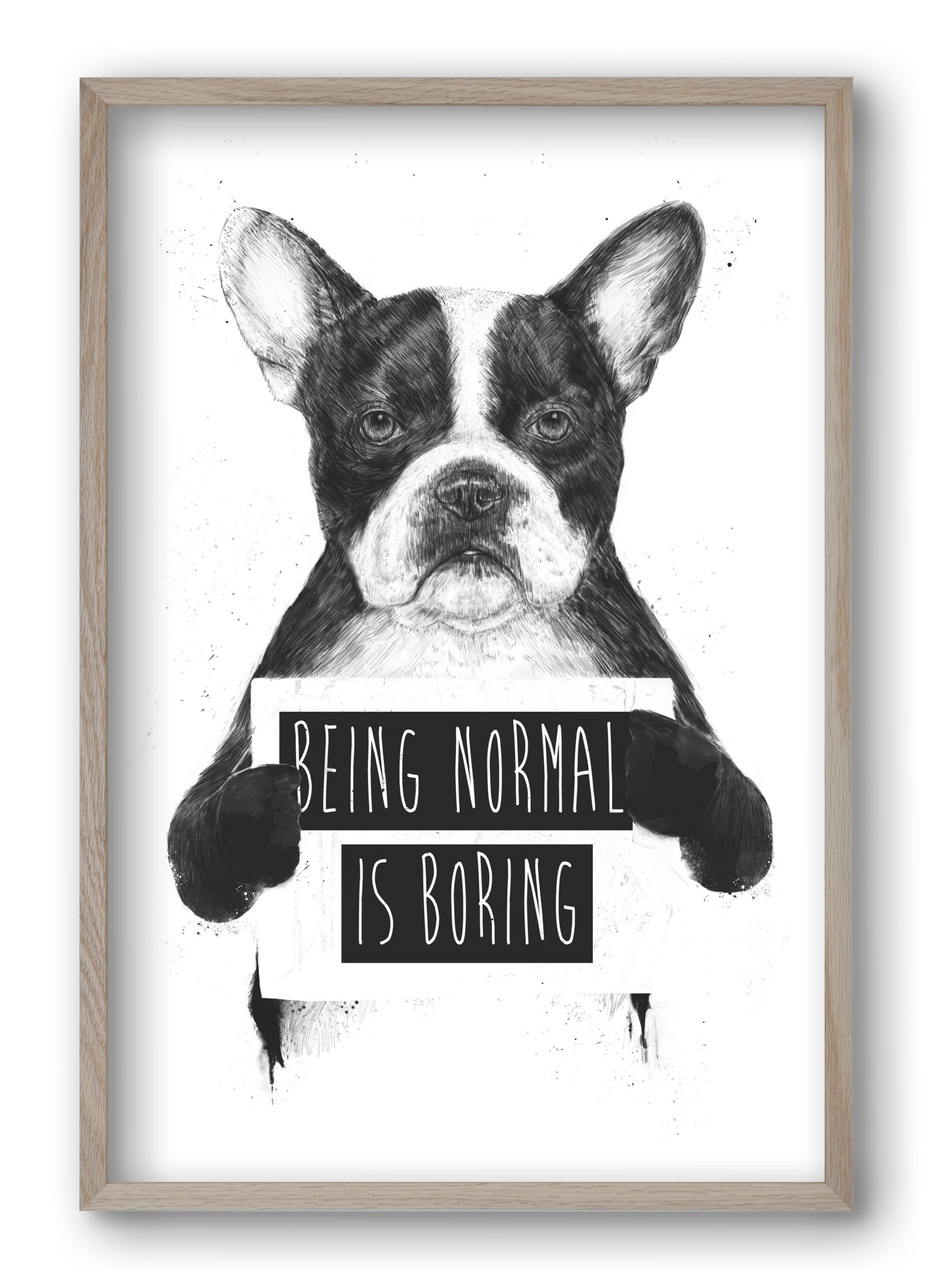 Being normal is boring, 40x60 cm (40x60 cm), Tölgy keret