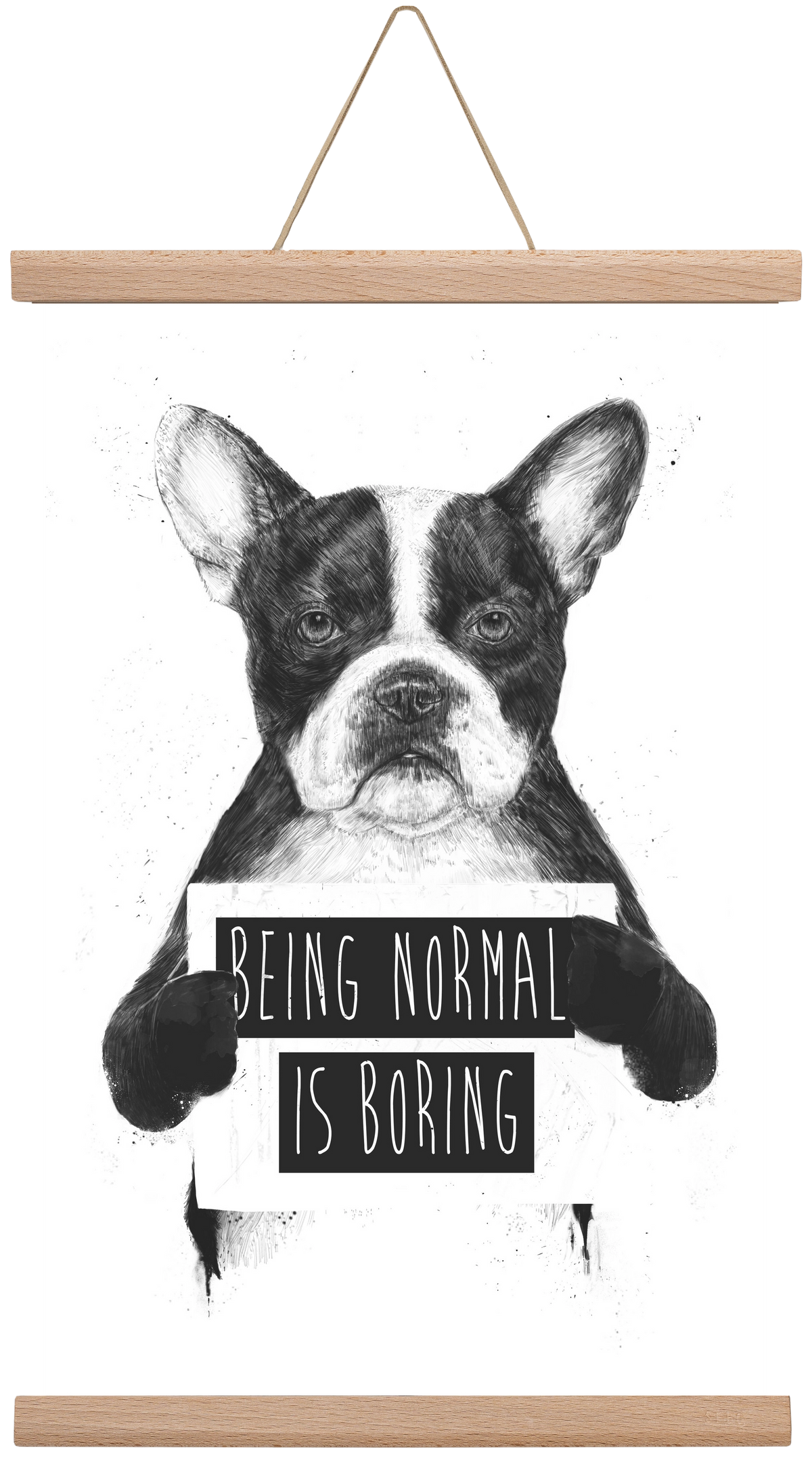 Being normal is boring, 30x45 cm (30x45 cm), Tölgy akasztó