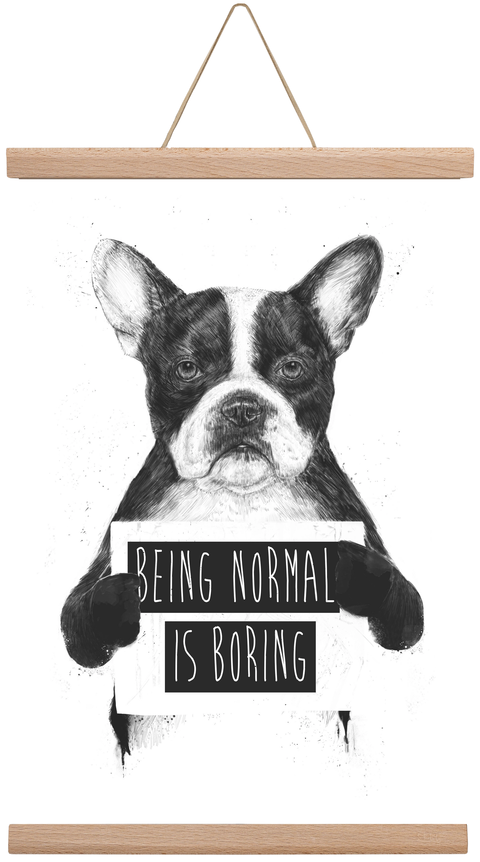 Being normal is boring, 30x45 cm (30x45 cm), Tölgy akasztó