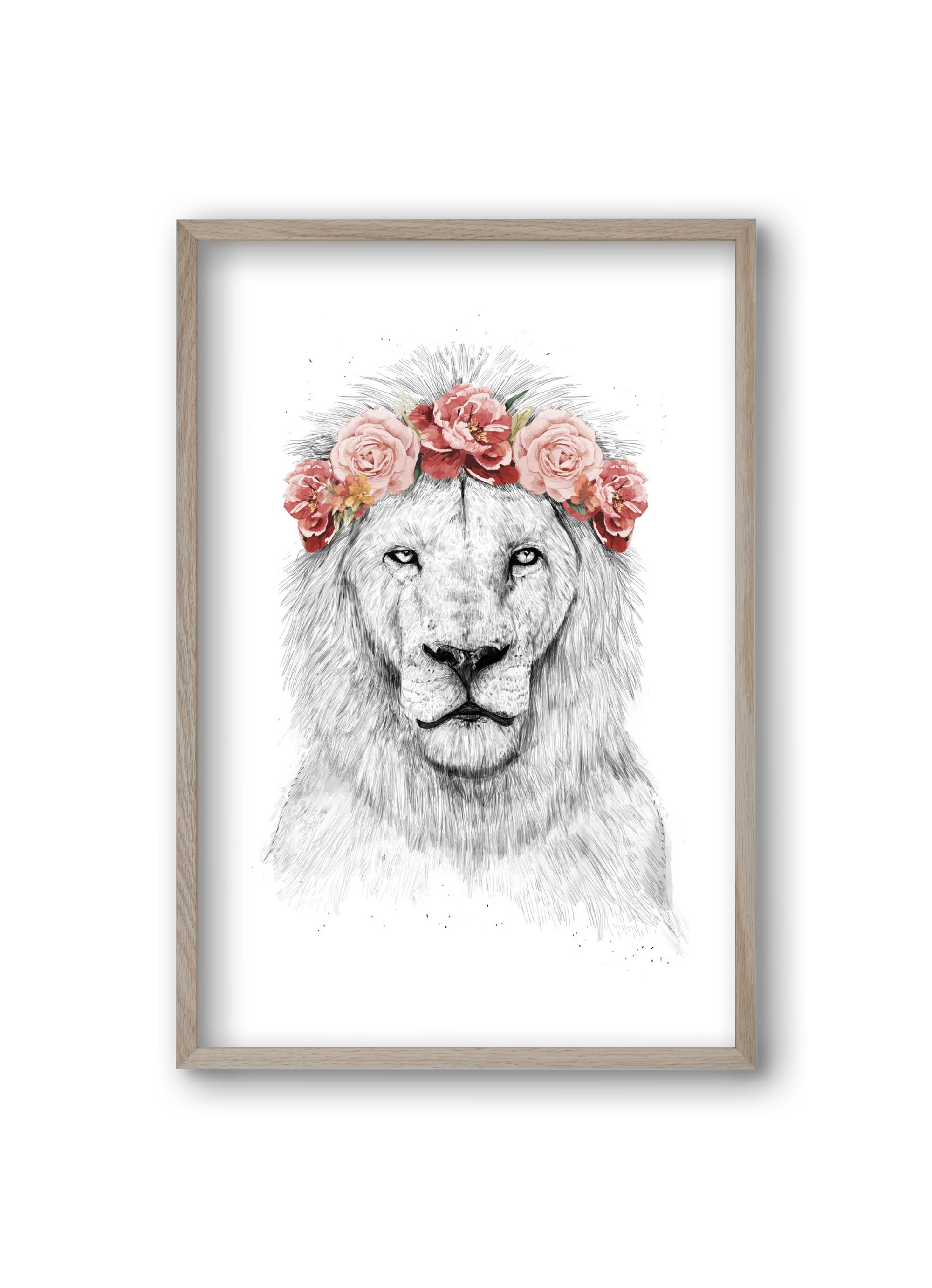 Festival lion, 20x30 cm (20x30 cm), Tölgy keret