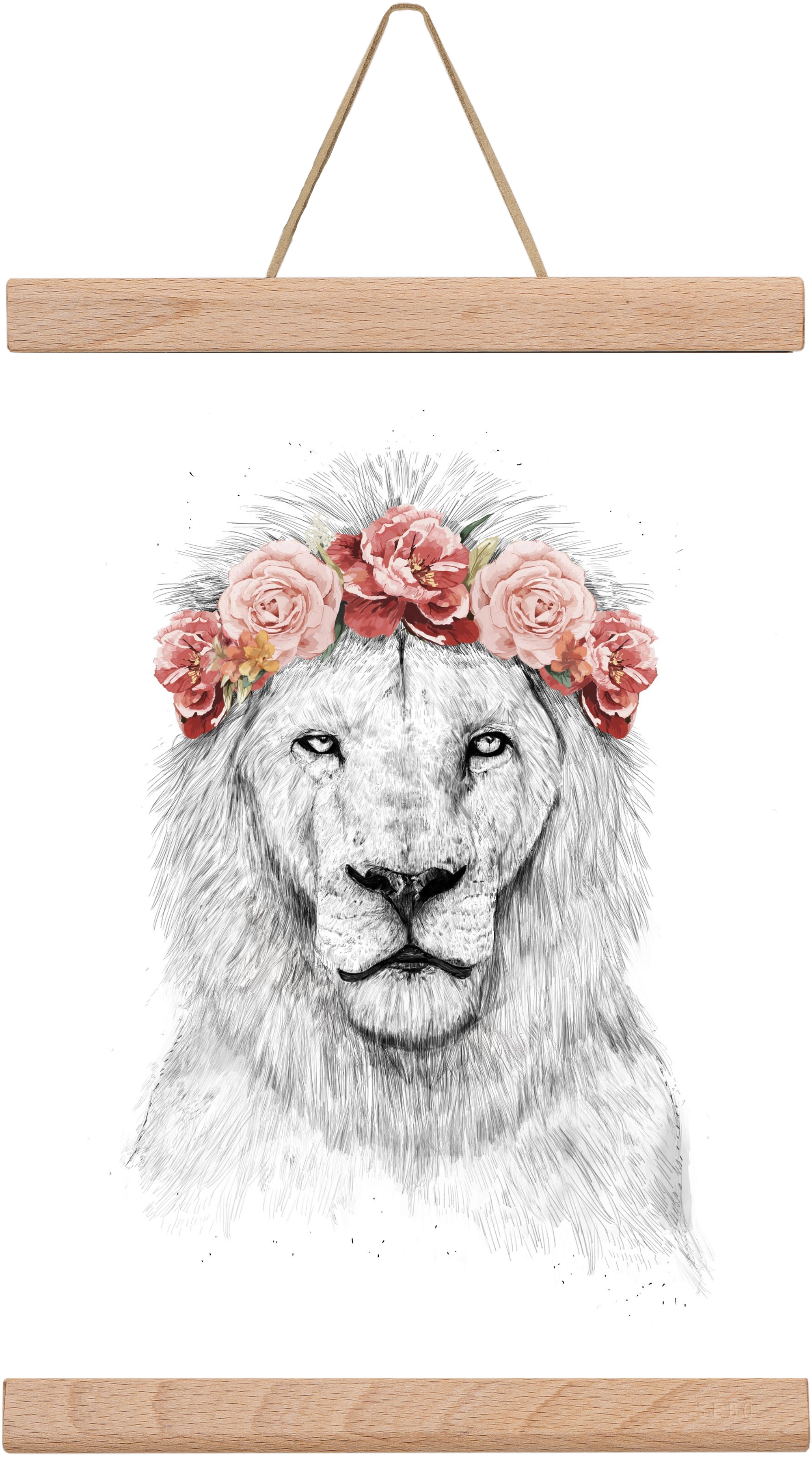 Festival lion, 20x30 cm (20x30 cm), Tölgy akasztó