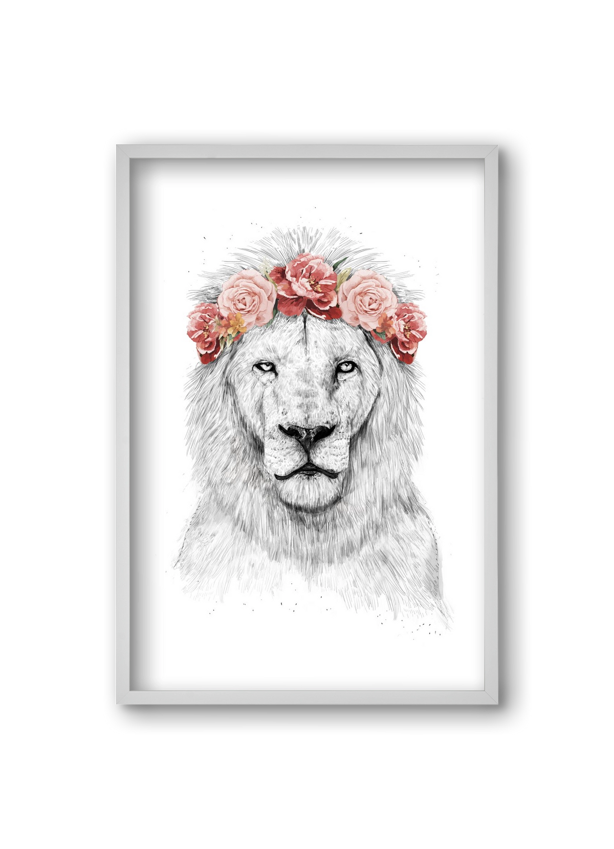 Festival lion, 20x30 cm (20x30 cm), Fehér keret