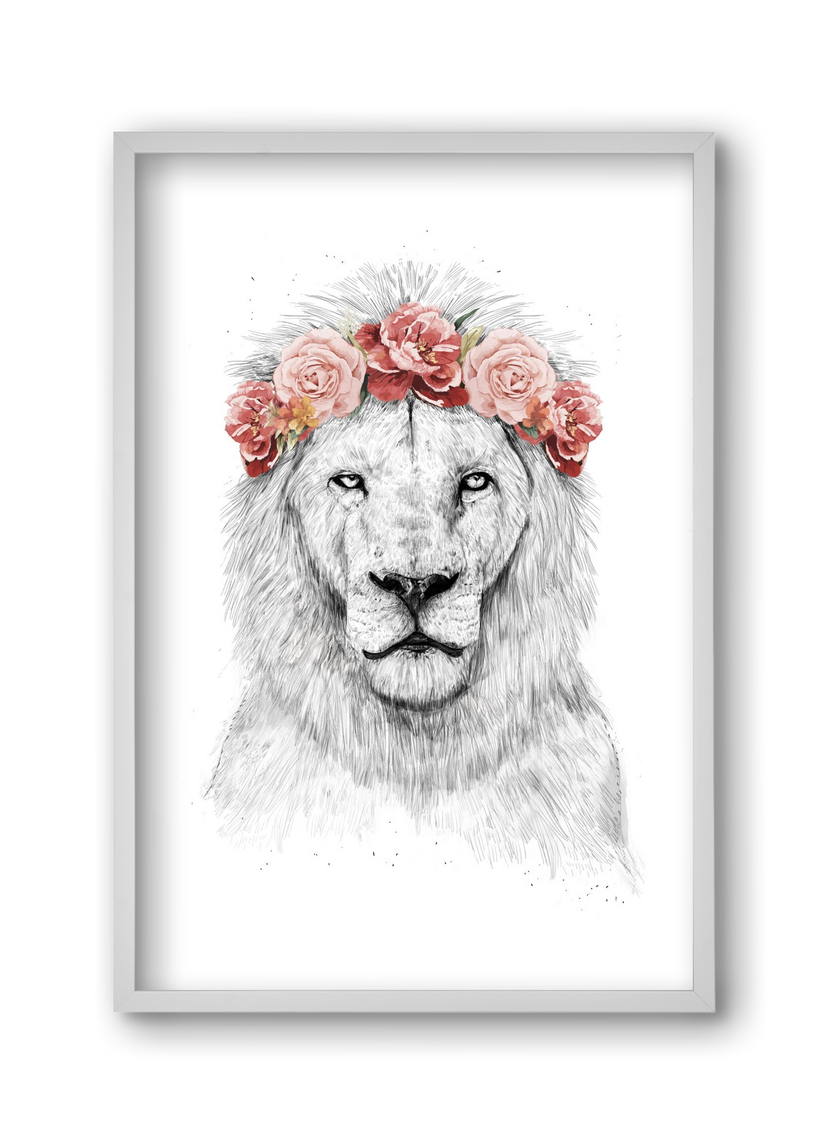 Festival lion, 30x45 cm (30x45 cm), Fehér keret