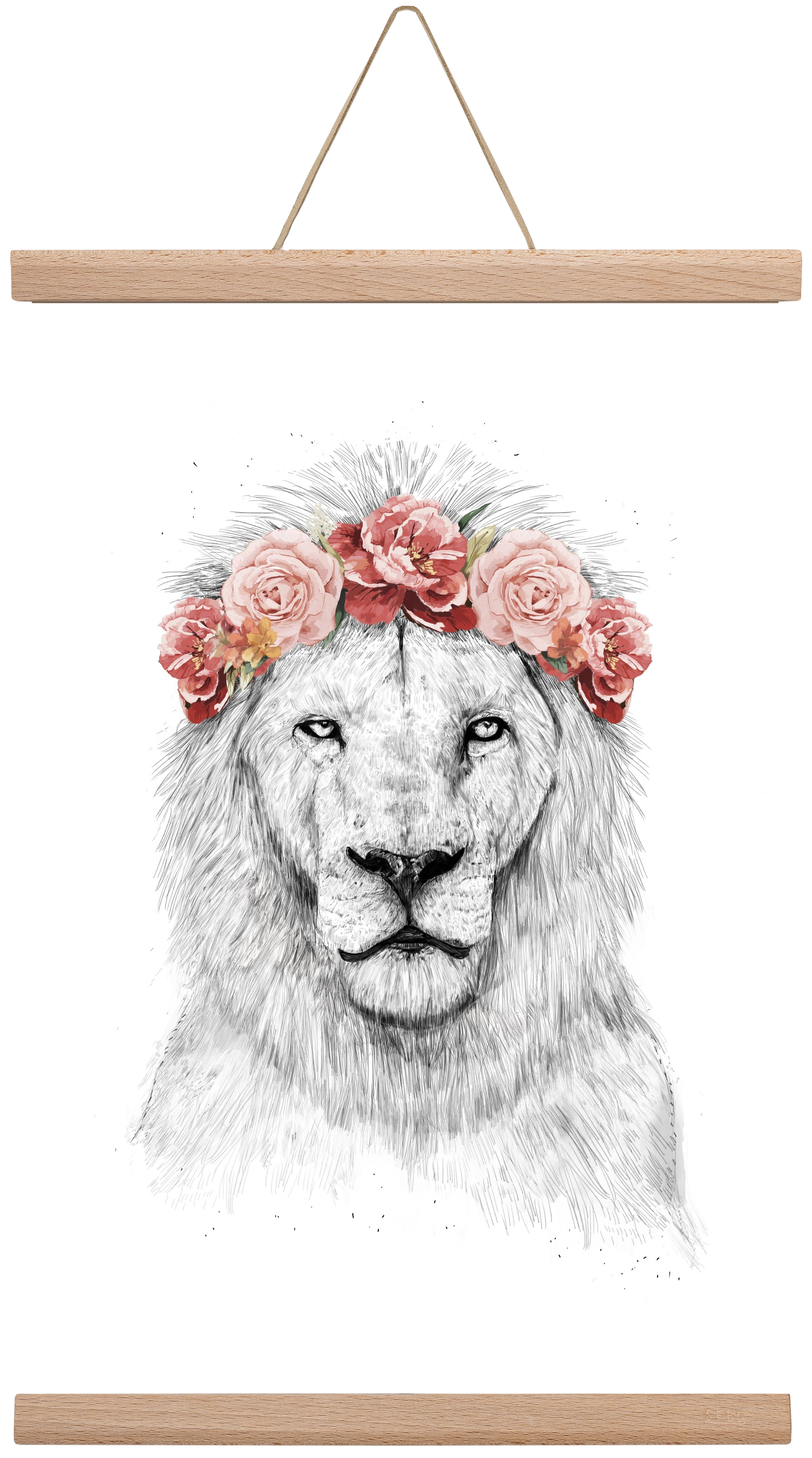 Festival lion, 30x45 cm (30x45 cm), Tölgy akasztó