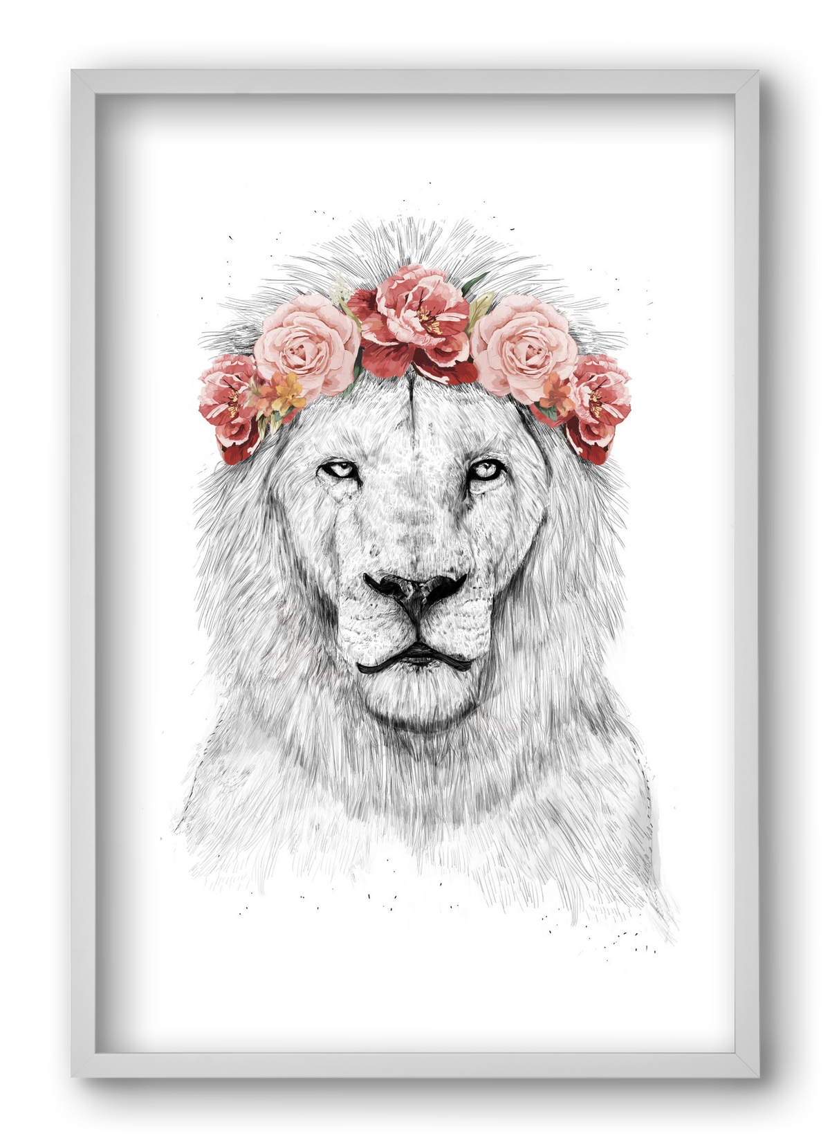 Festival lion, 40x60 cm (40x60 cm), Fehér keret