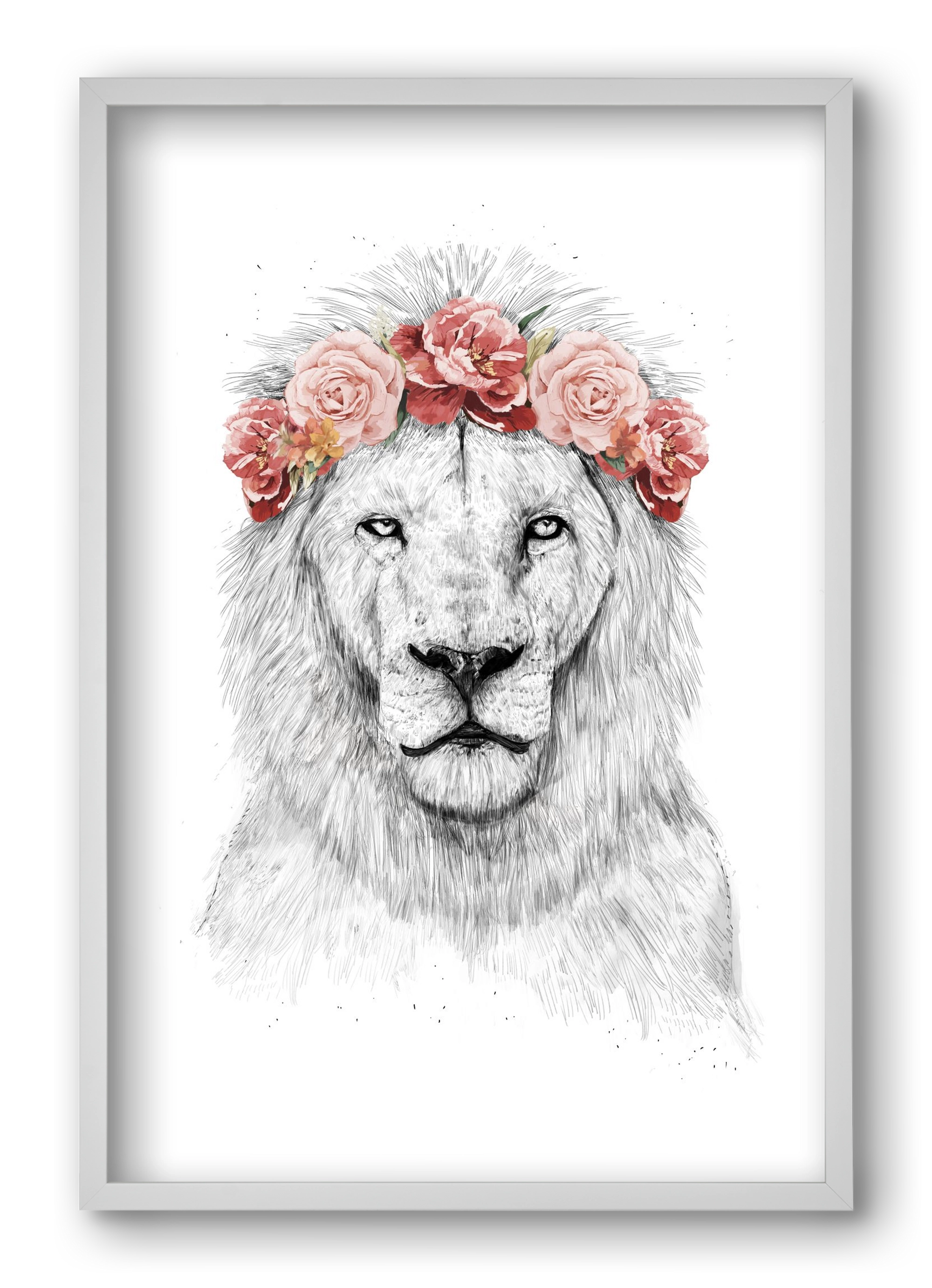 Festival lion, 40x60 cm (40x60 cm), Fehér keret