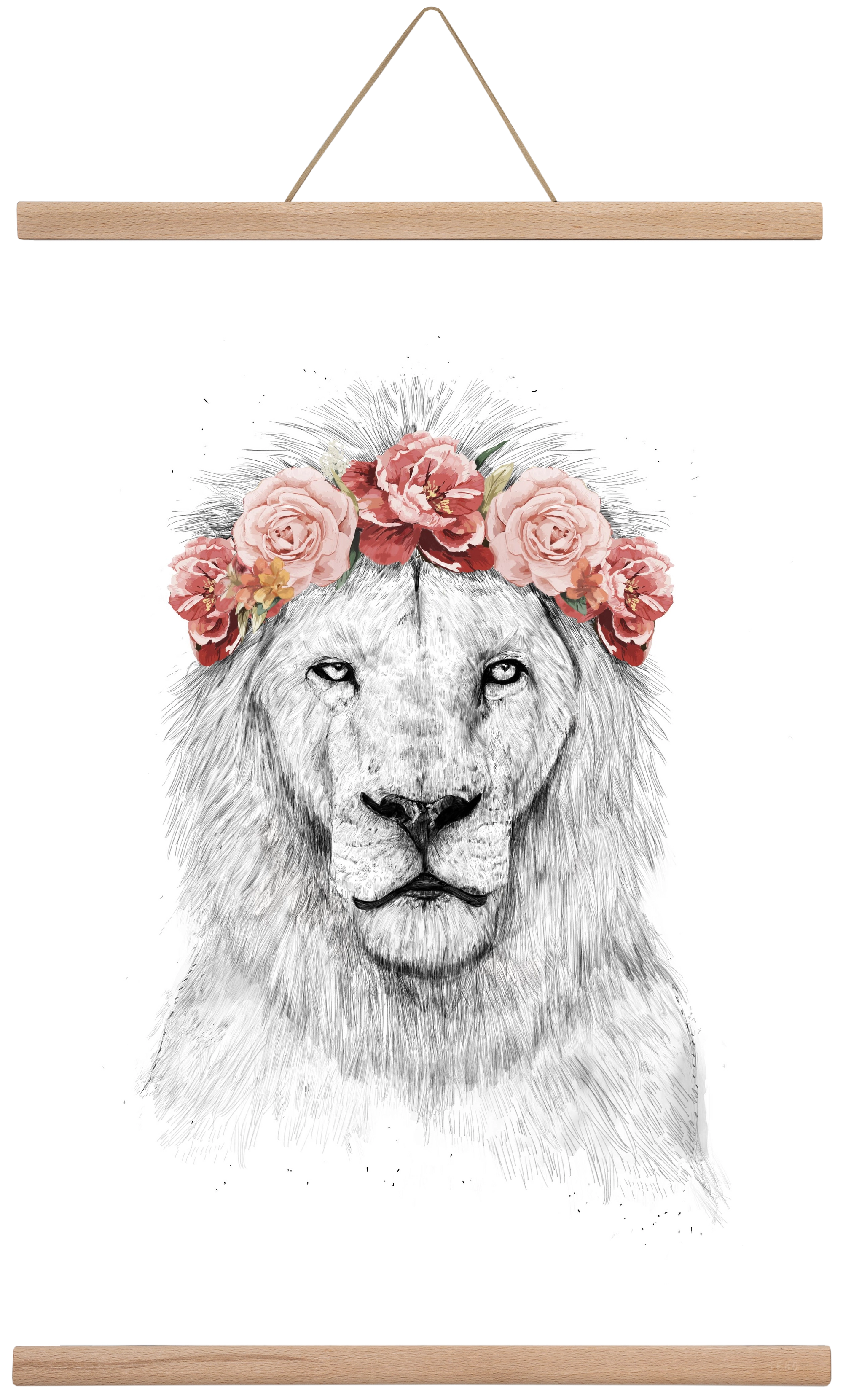 Festival lion, 40x60 cm (40x60 cm), Tölgy akasztó