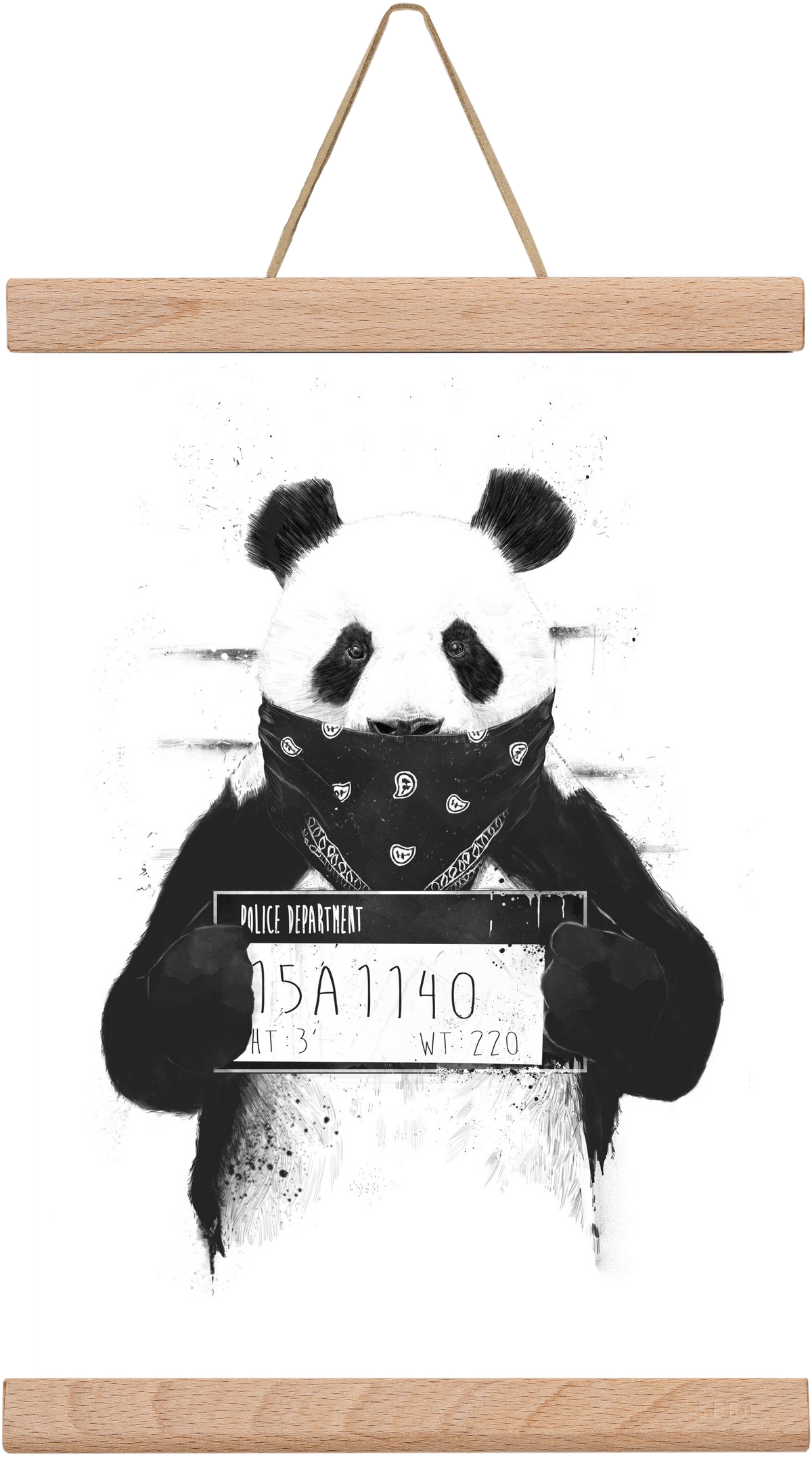 Bad panda, 20x30 cm (20x30 cm), Tölgy akasztó