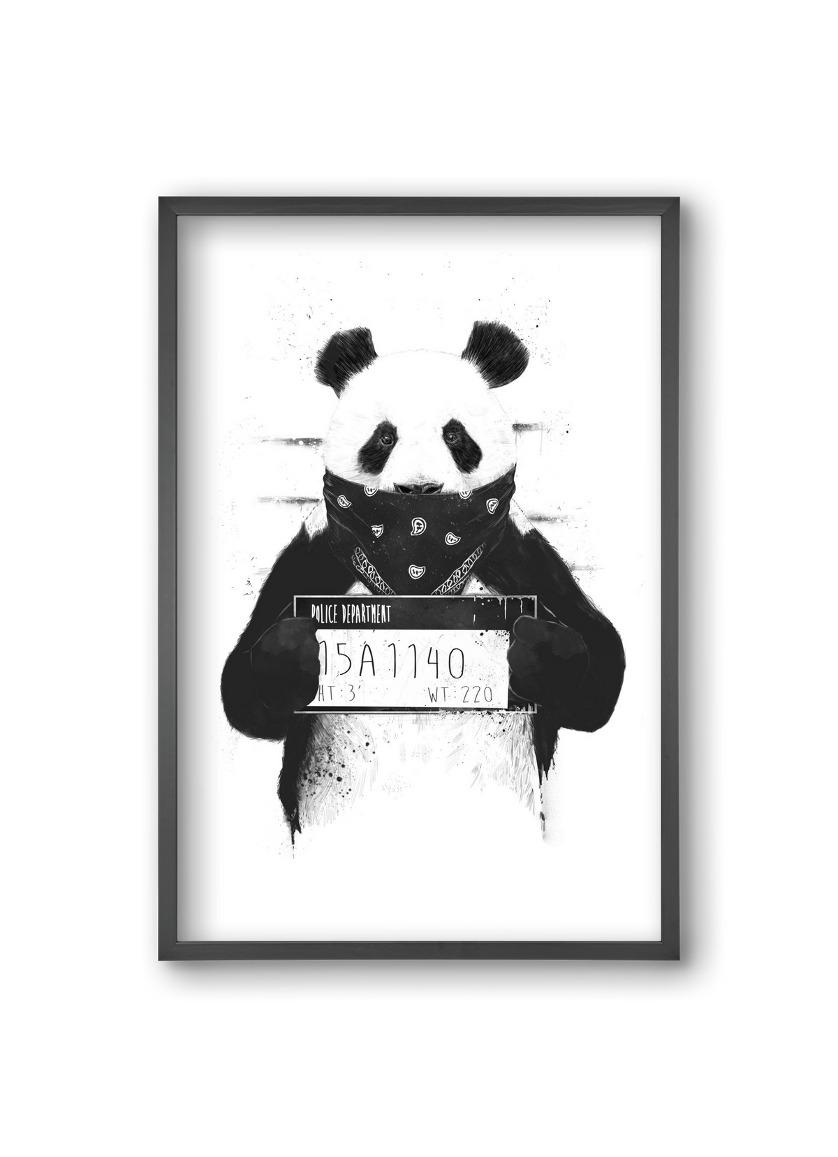 Bad panda, 20x30 cm (20x30 cm), Fekete keret