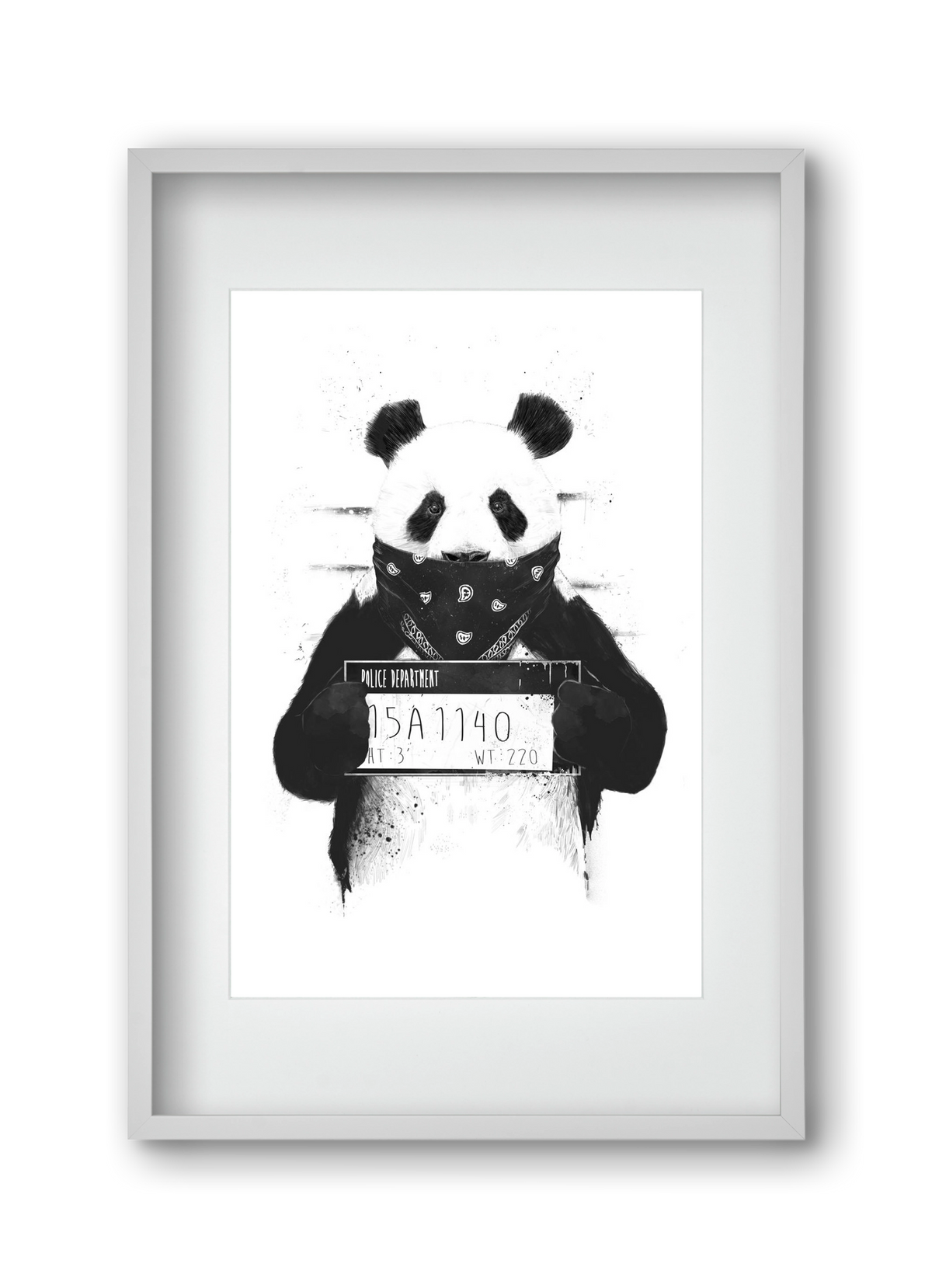 Bad panda, 30x45 cm (20x30 cm), Fehér keret, paszpartuval