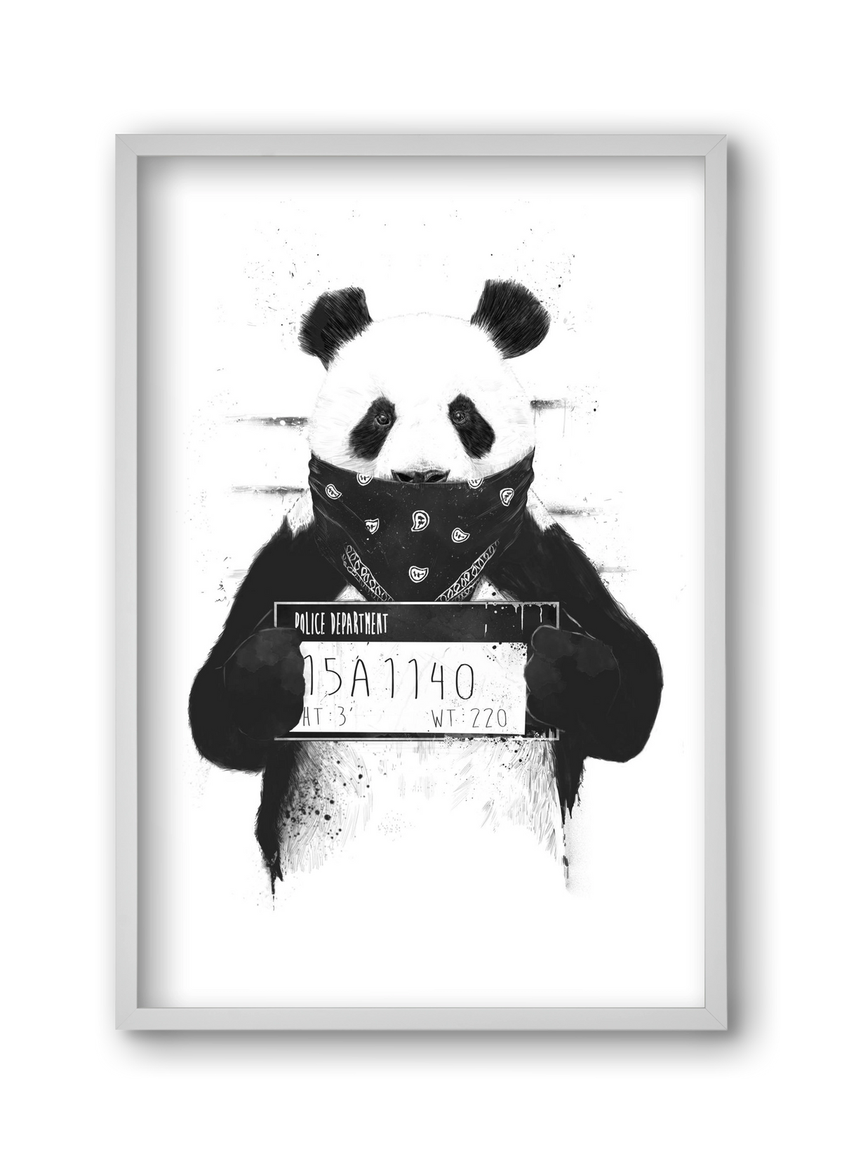 Bad panda, 30x45 cm (30x45 cm), Fehér keret