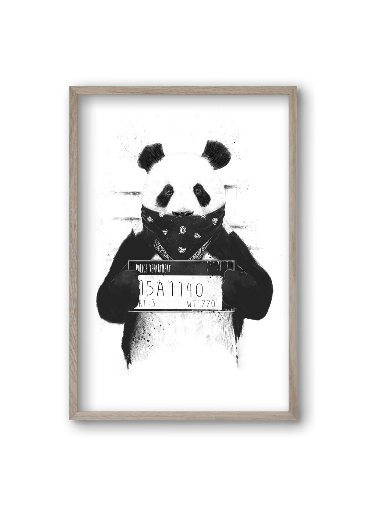 Bad panda, 20x30 cm (20x30 cm), Tölgy keret