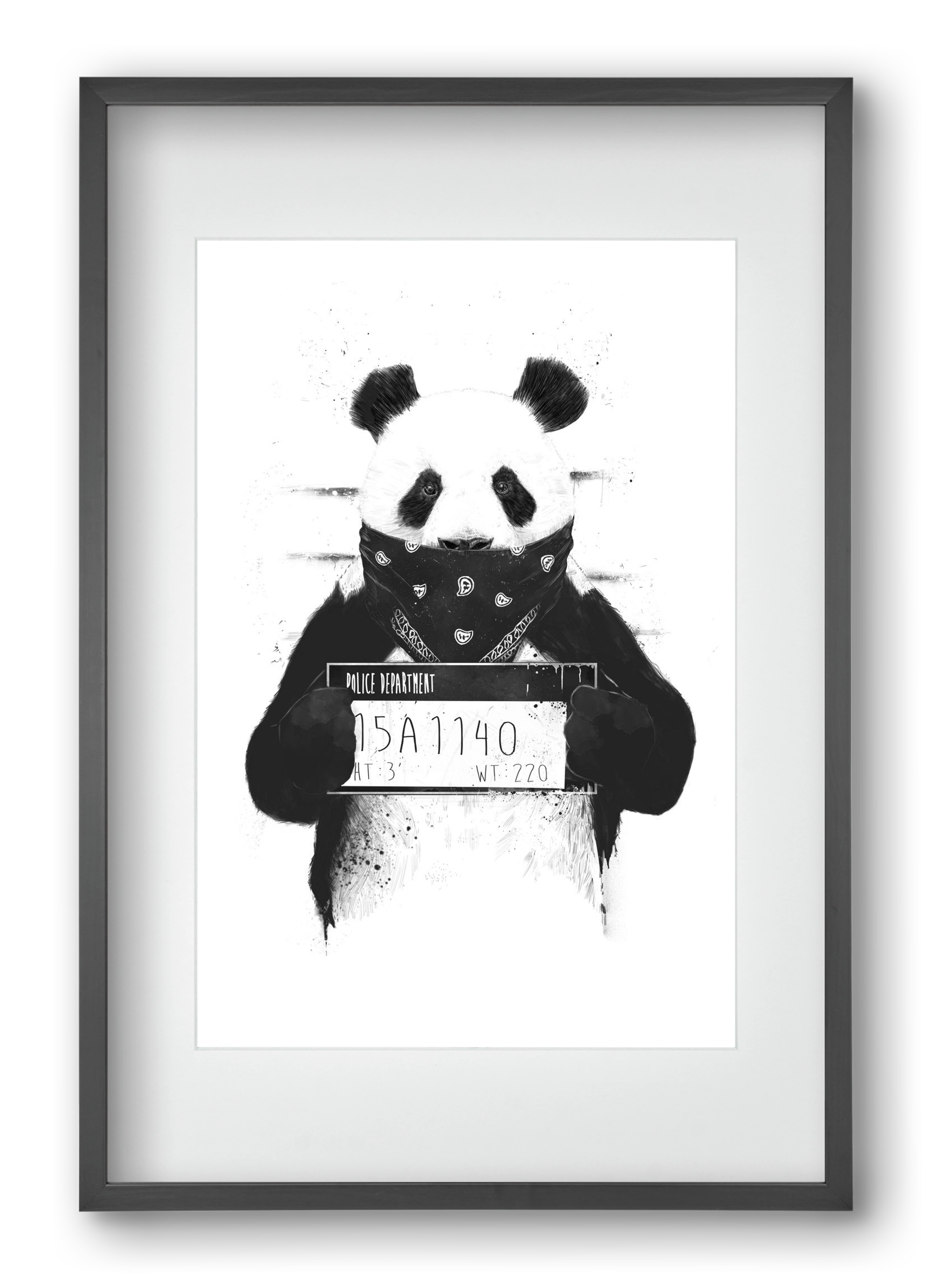 Bad panda, 40x60 cm (30x45 cm), Fekete keret, paszpartuval