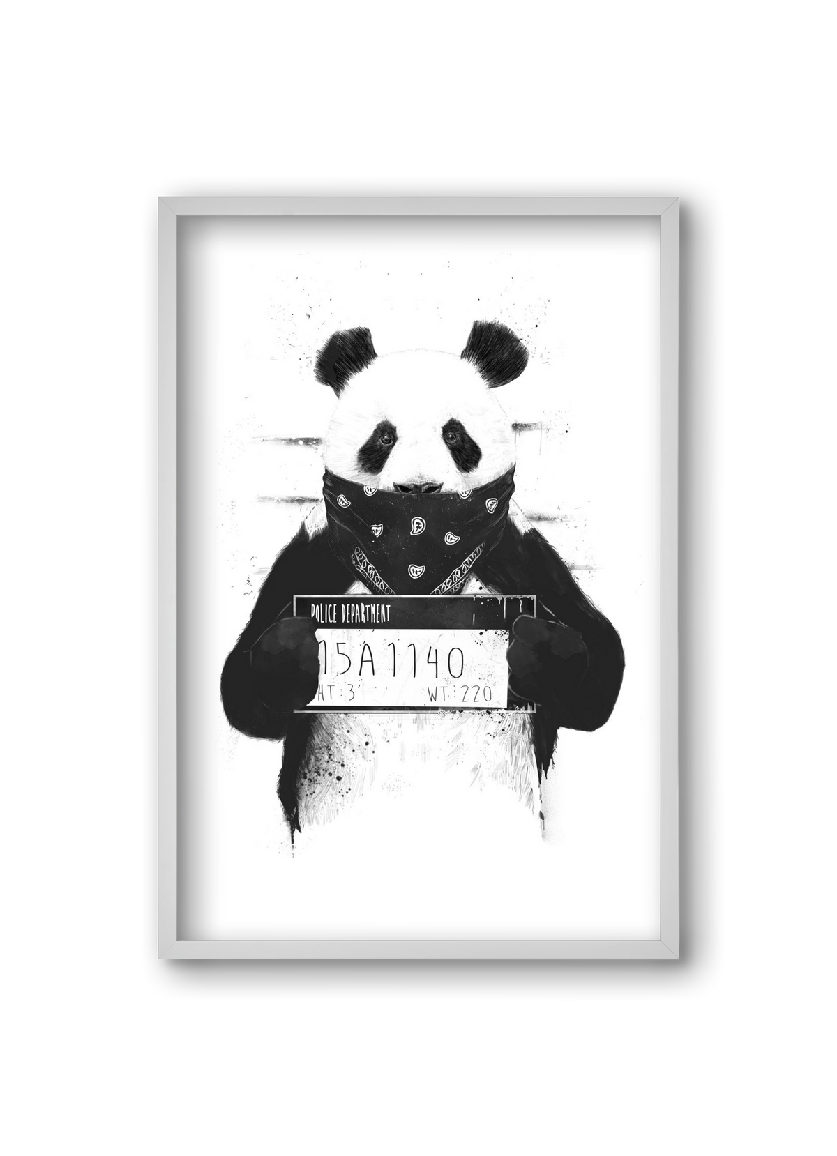 Bad panda, 20x30 cm (20x30 cm), Fehér keret