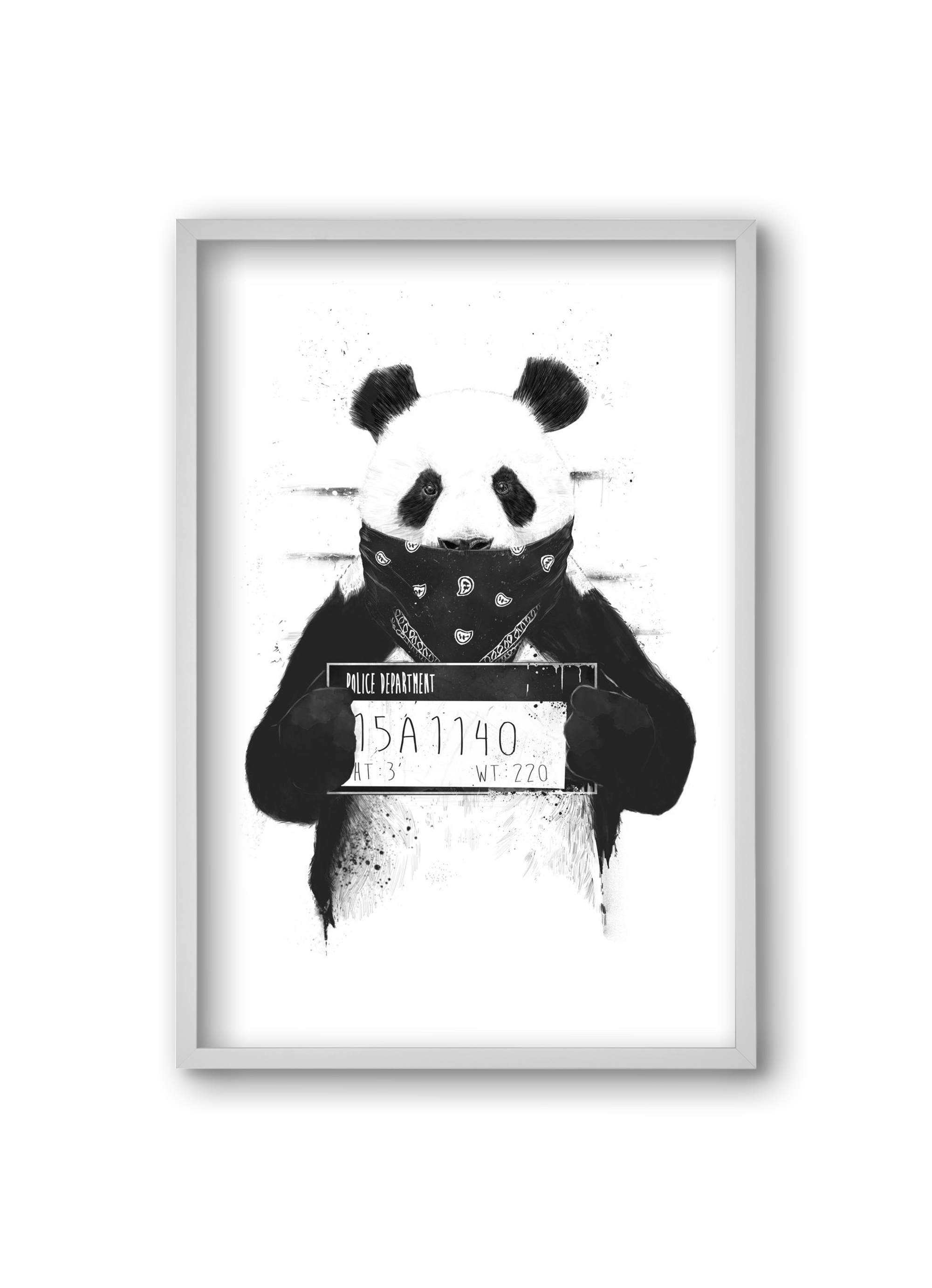 Bad panda, 20x30 cm (20x30 cm), Fehér keret