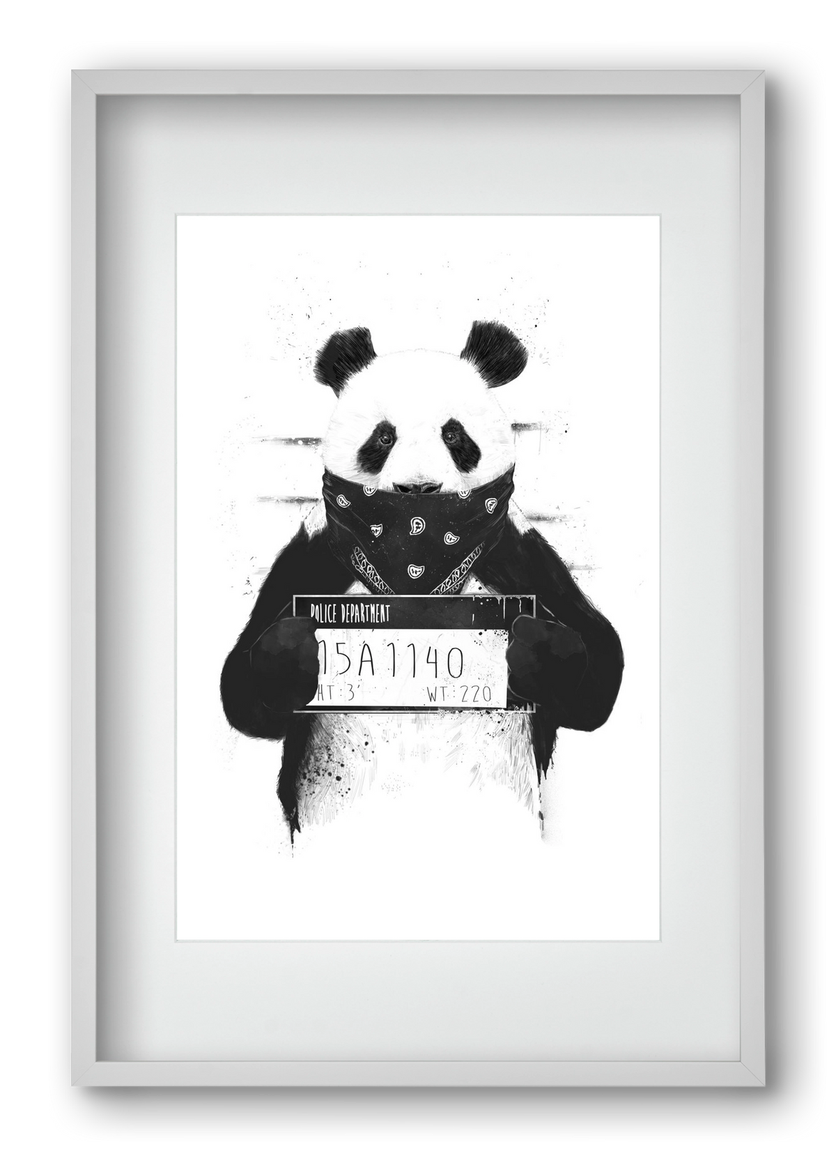 Bad panda, 40x60 cm (30x45 cm), Fehér keret, paszpartuval