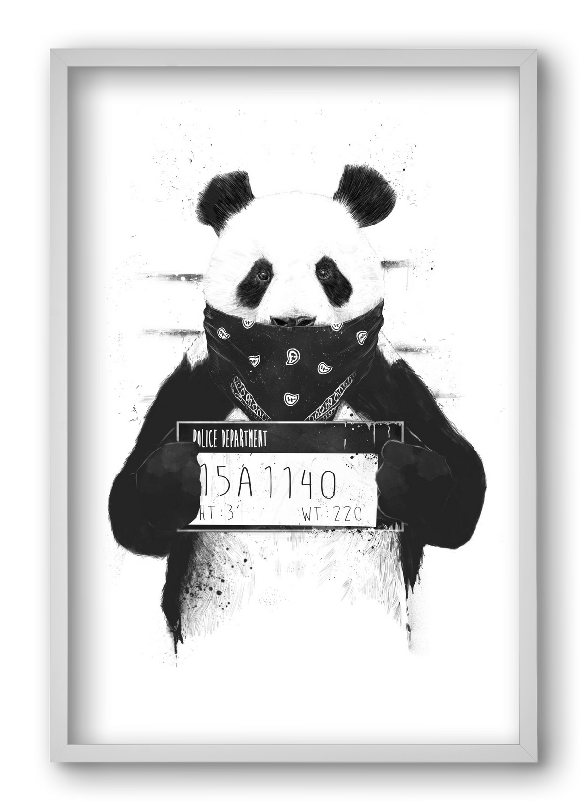 Bad panda, 40x60 cm (40x60 cm), Fehér keret