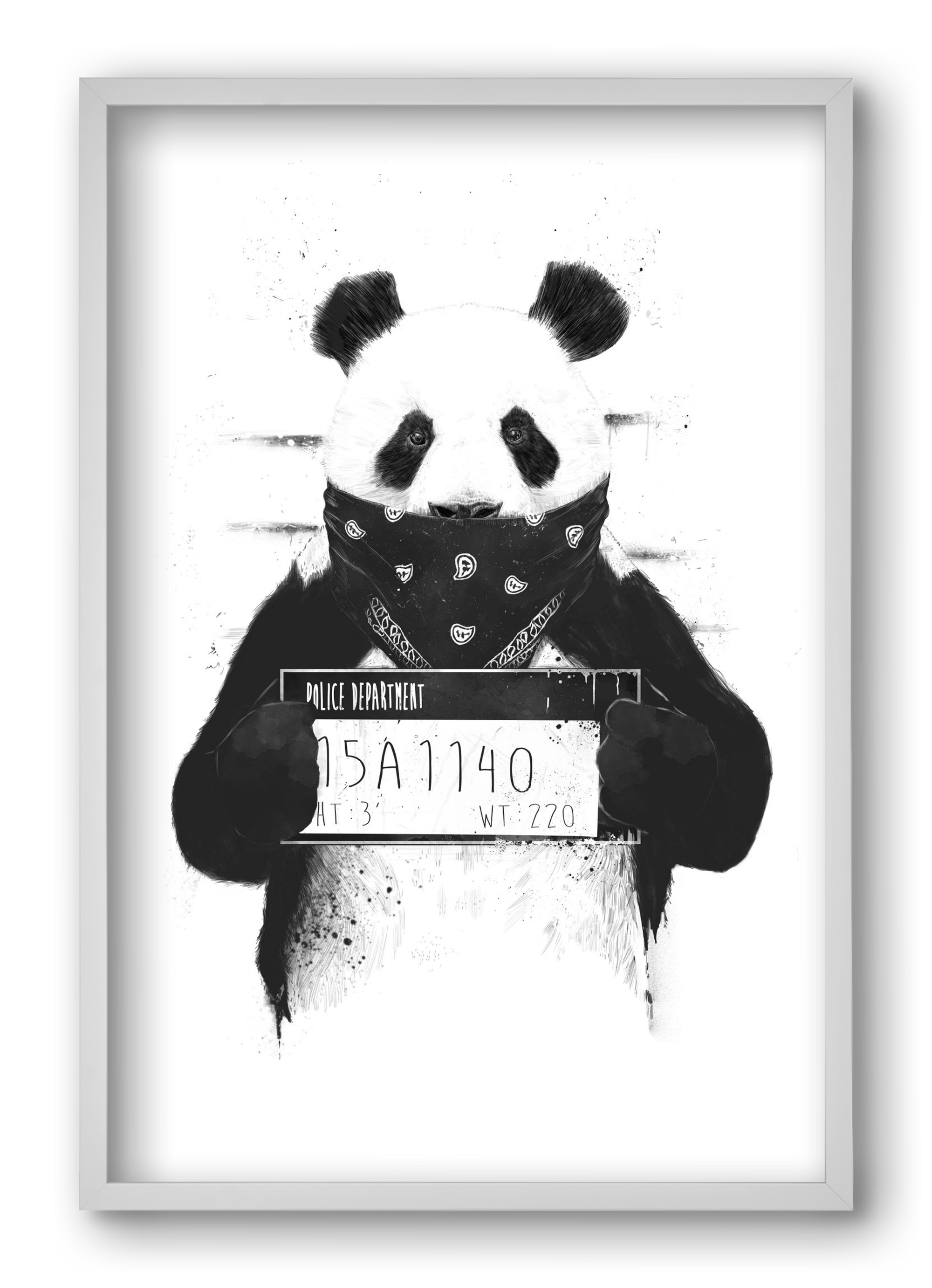 Bad panda, 40x60 cm (40x60 cm), Fehér keret