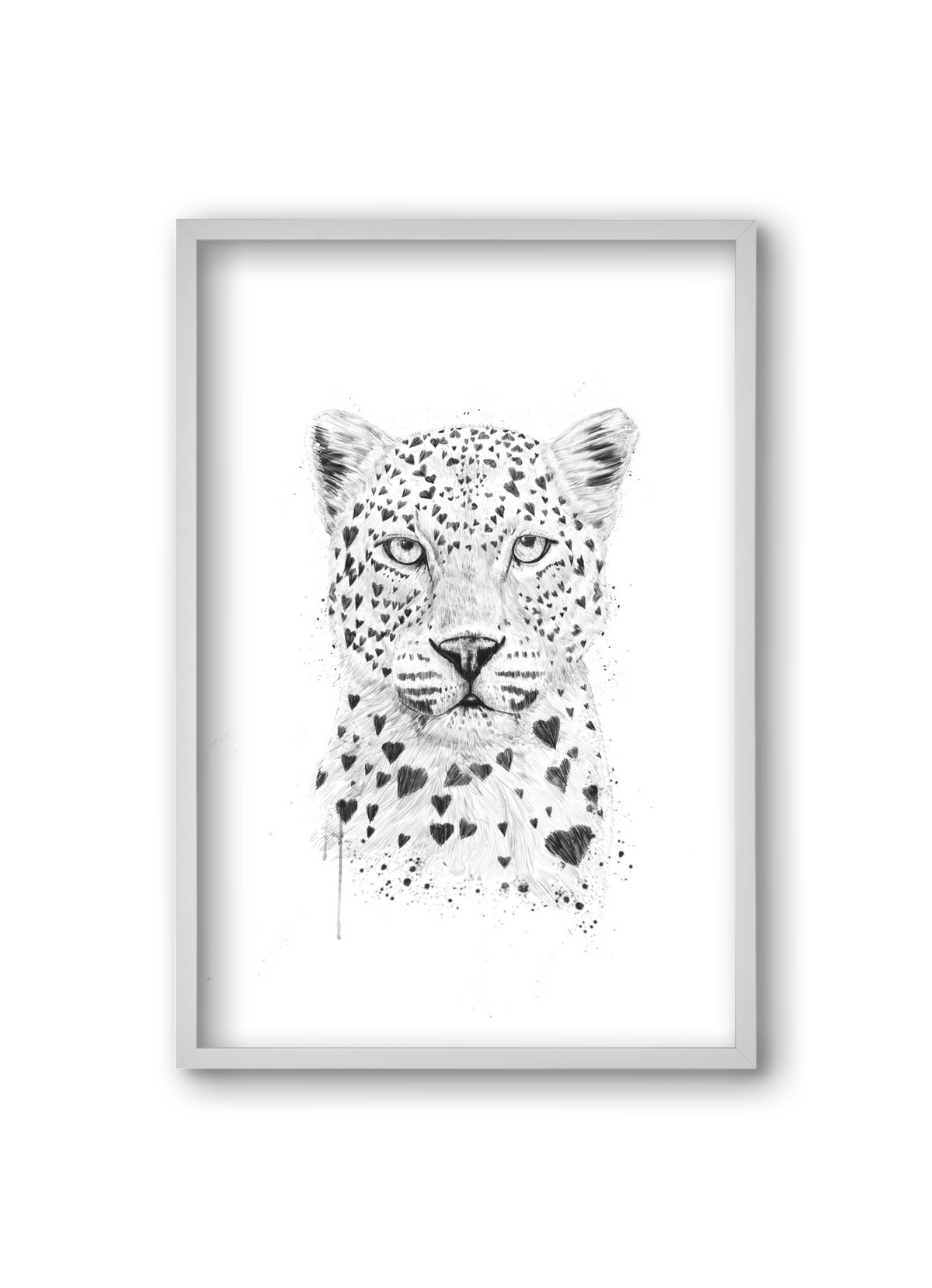 Lovely leopard, 20x30 cm (20x30 cm), Fehér keret