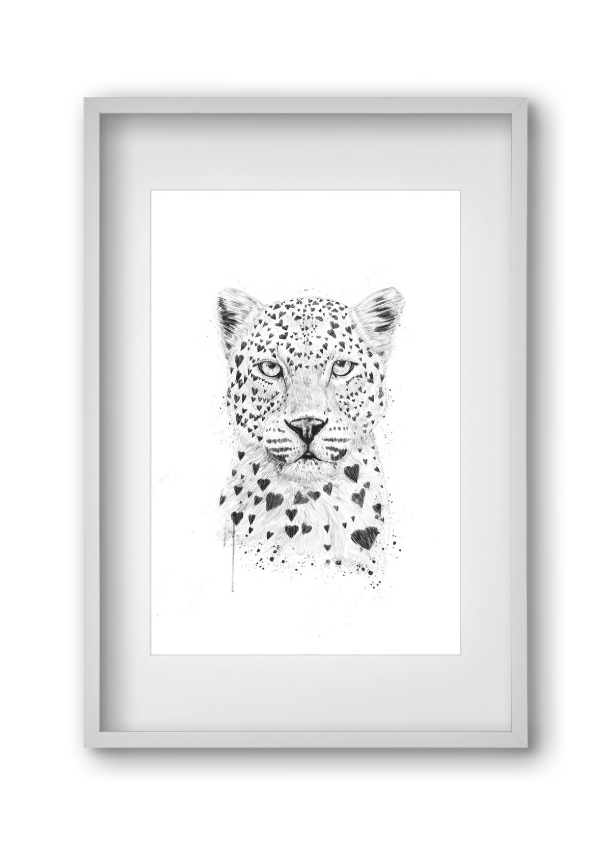 Lovely leopard, 30x45 cm (20x30 cm), Fehér keret, paszpartuval