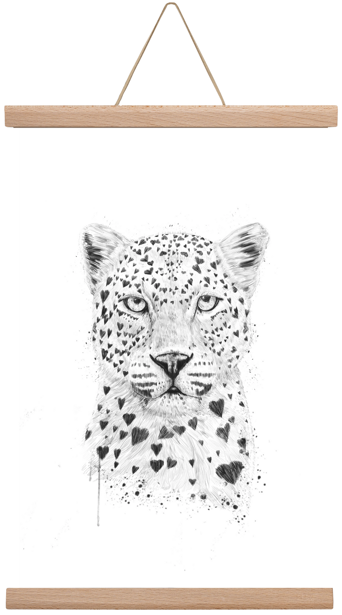 Lovely leopard, 30x45 cm (30x45 cm), Tölgy akasztó