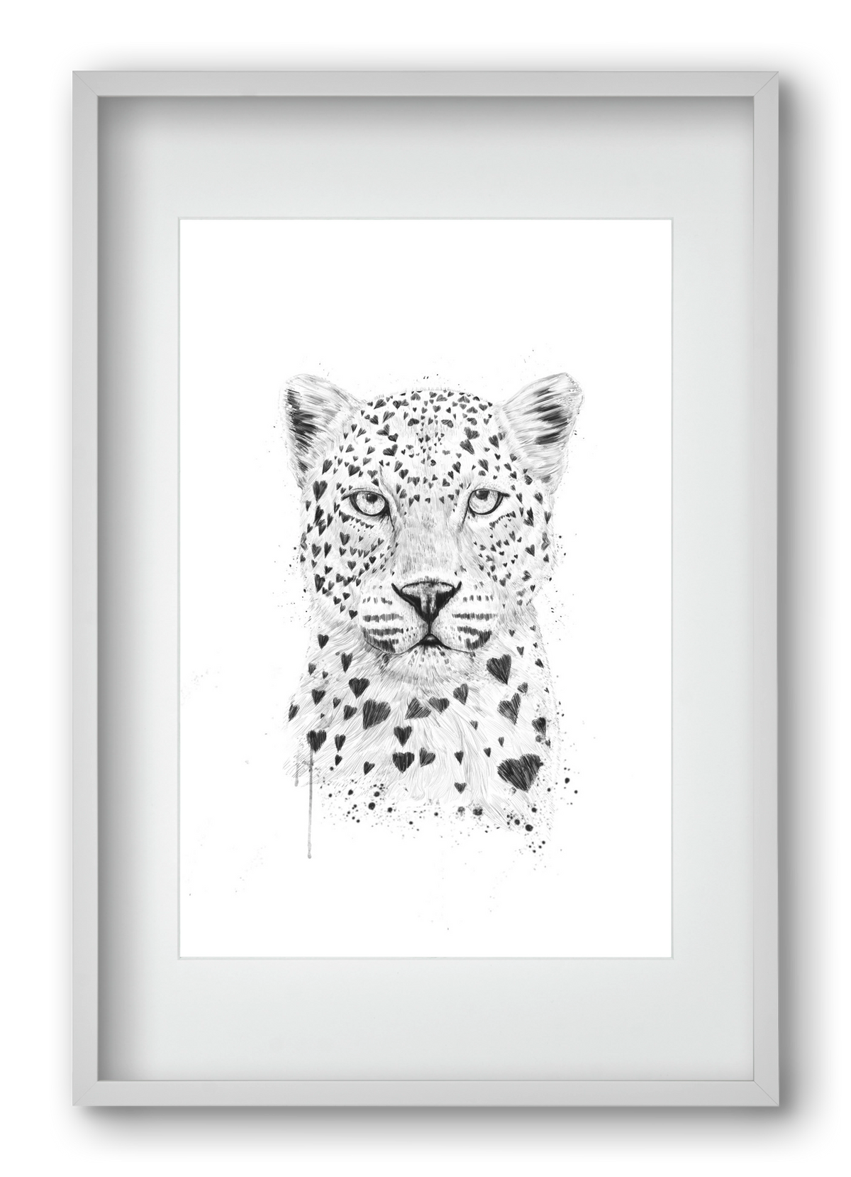Lovely leopard, 40x60 cm (30x45 cm), Fehér keret, paszpartuval