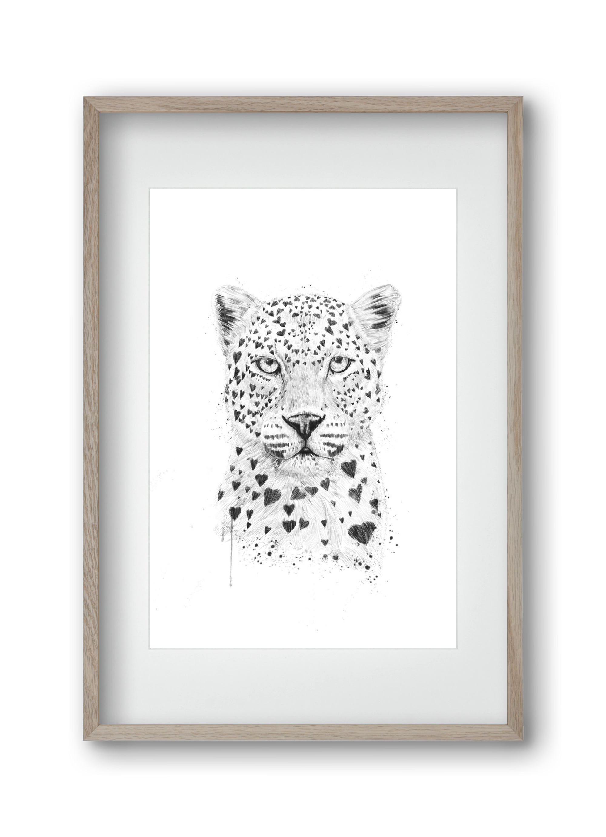 Lovely leopard, 30x45 cm (20x30 cm), Tölgy keret, paszpartuval
