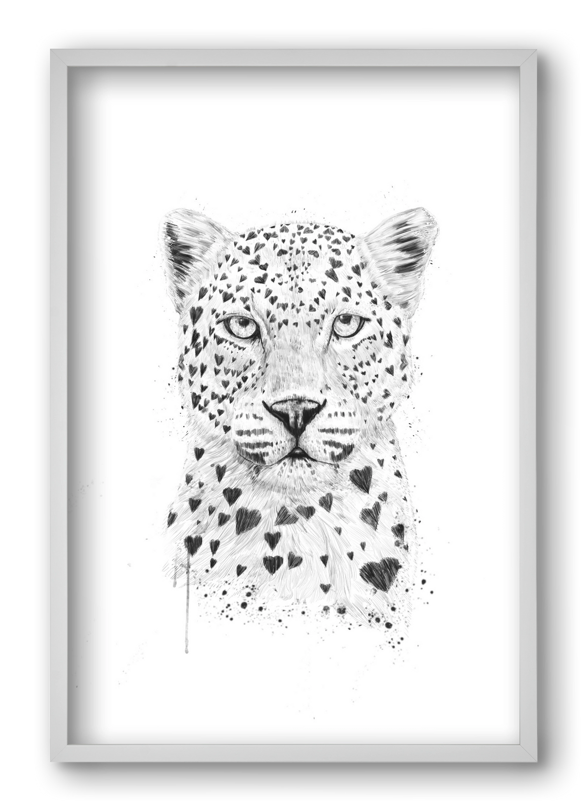 Lovely leopard, 40x60 cm (40x60 cm), Fehér keret