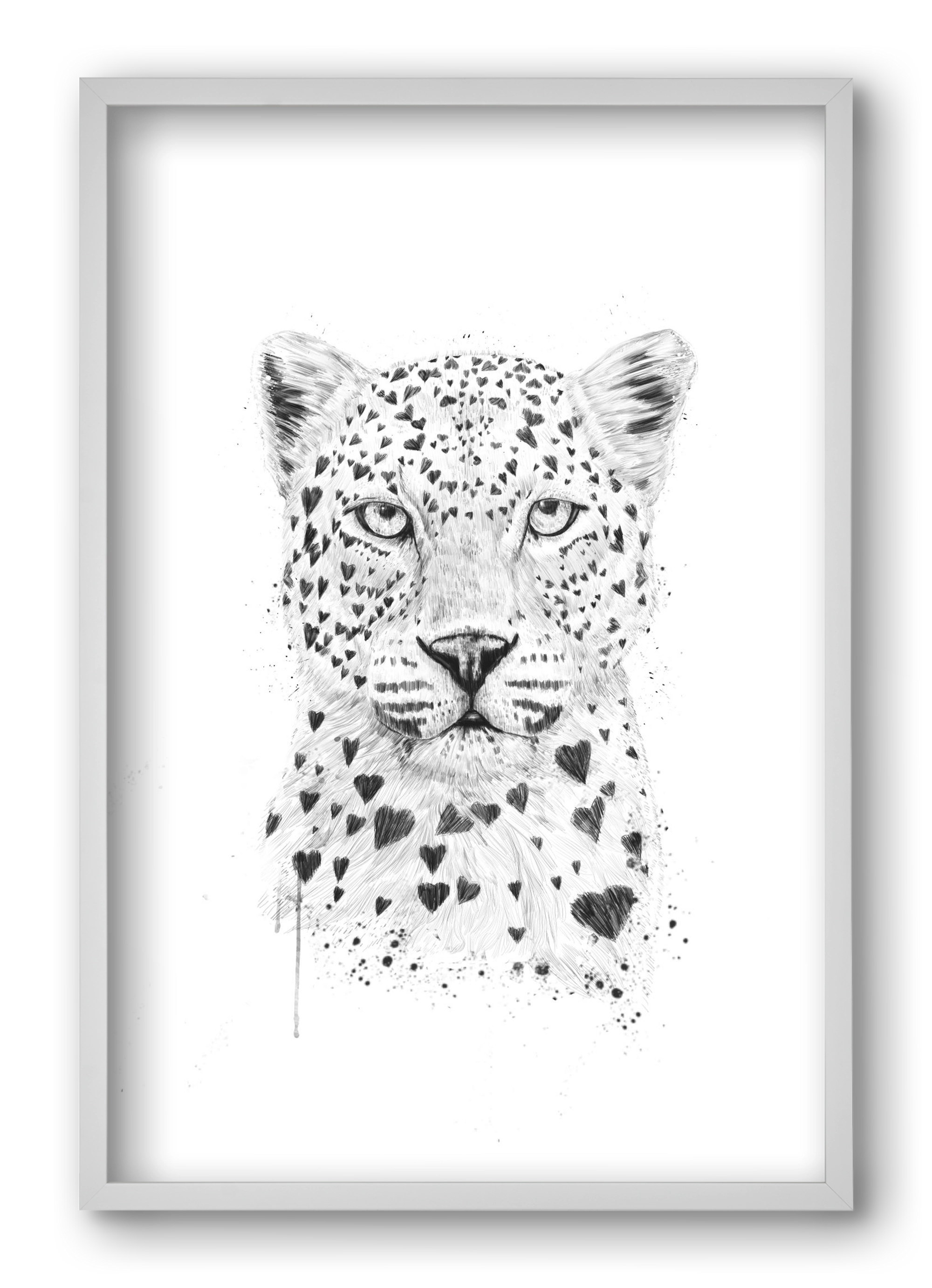 Lovely leopard, 40x60 cm (40x60 cm), Fehér keret