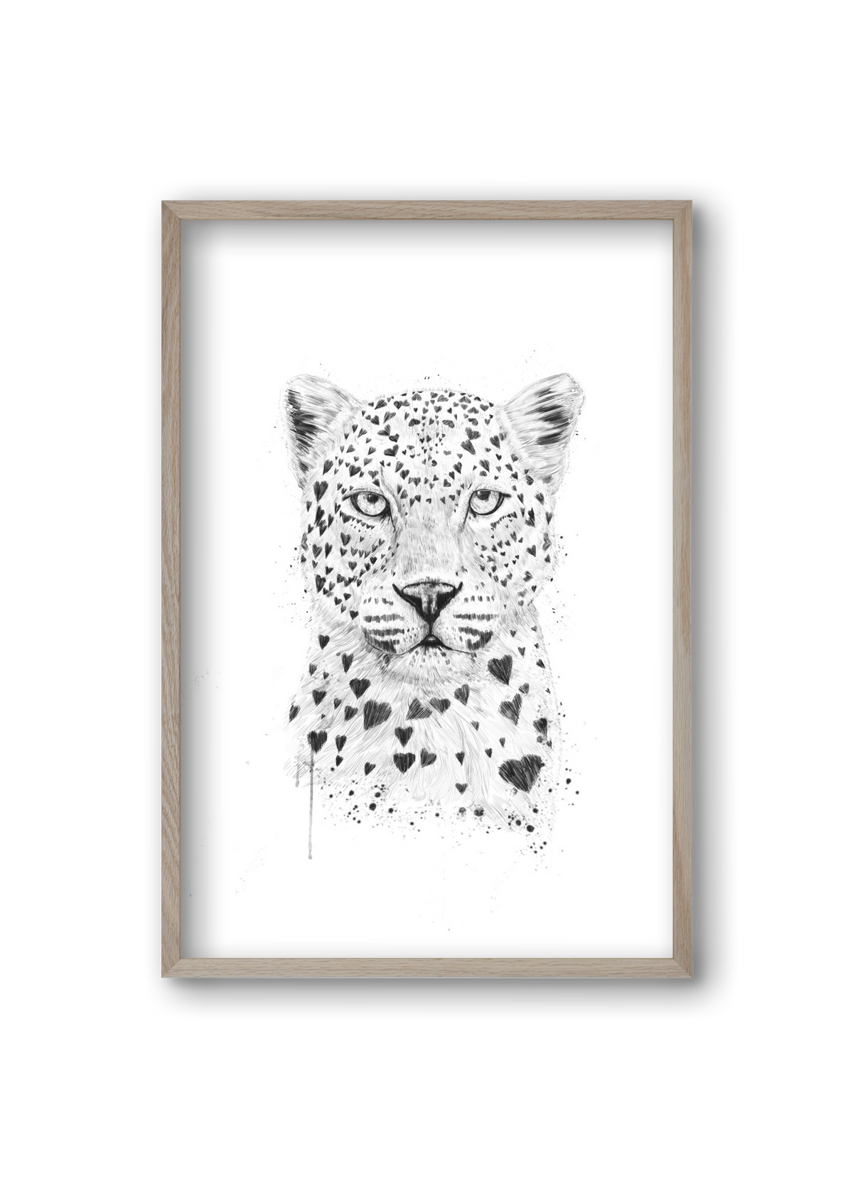 Lovely leopard, 20x30 cm (20x30 cm), Tölgy keret