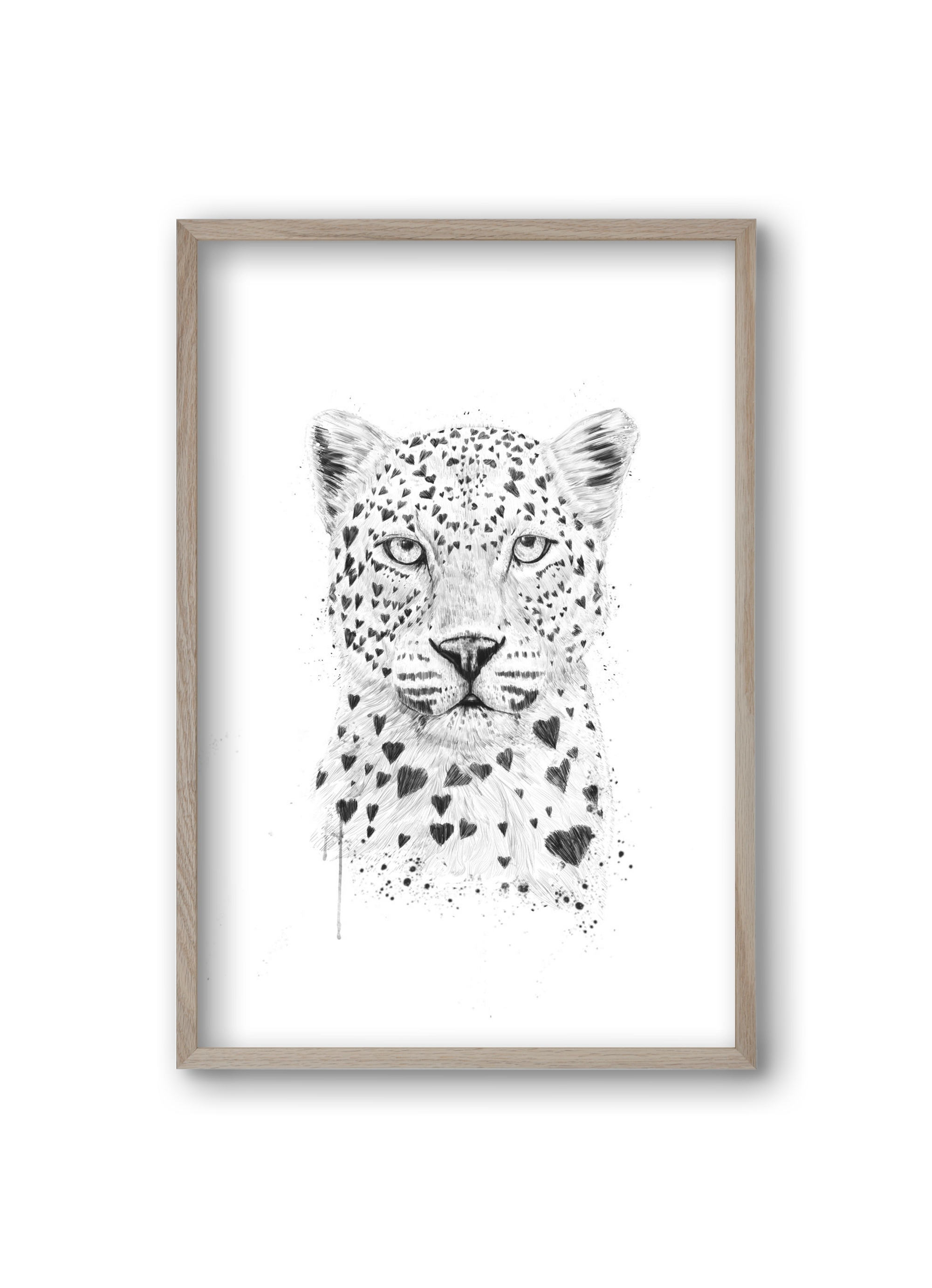 Lovely leopard, 20x30 cm (20x30 cm), Tölgy keret
