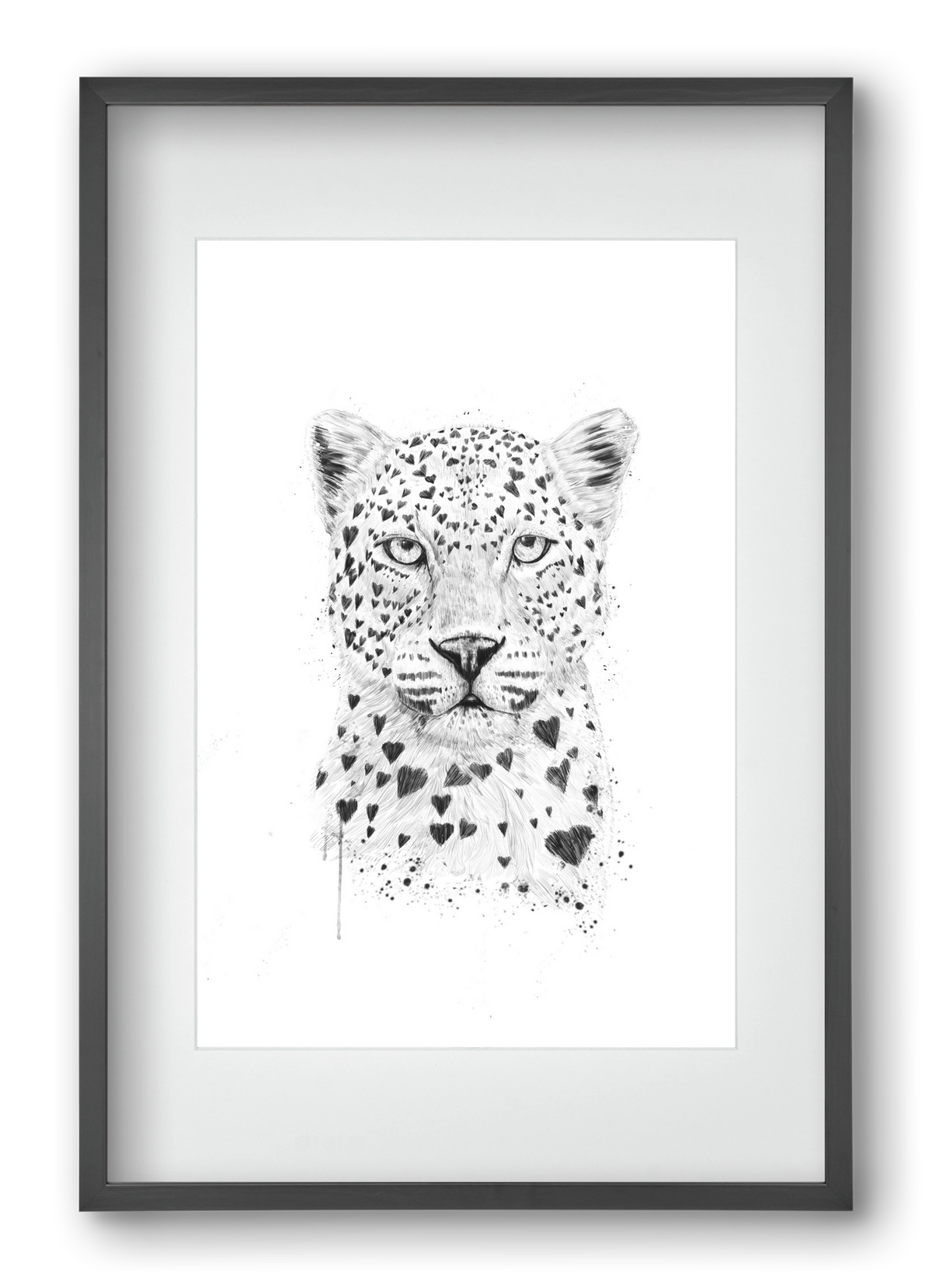 Lovely leopard, 40x60 cm (30x45 cm), Fekete keret, paszpartuval