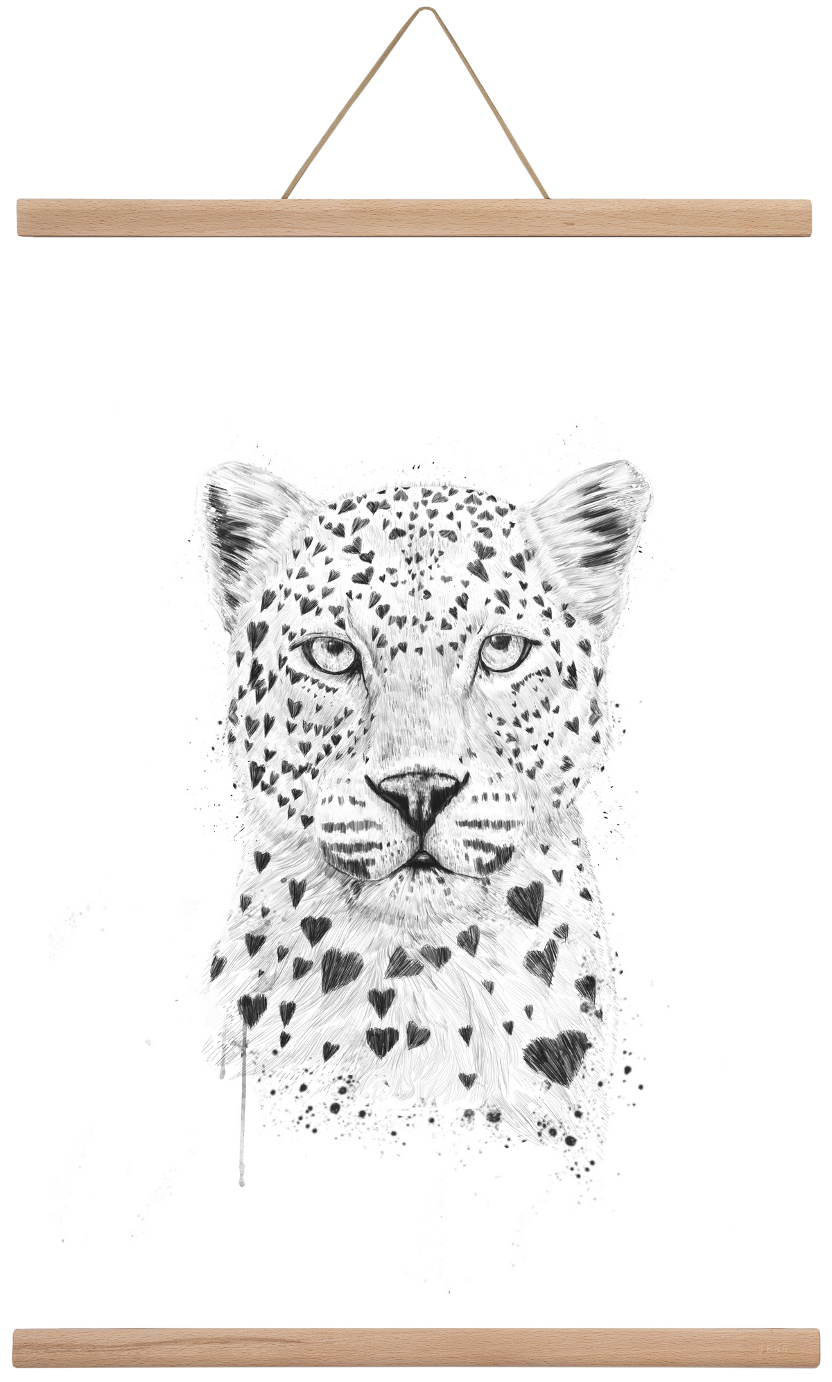 Lovely leopard, 40x60 cm (40x60 cm), Tölgy akasztó