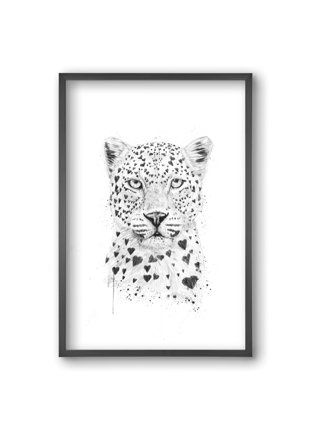 Lovely leopard, 20x30 cm (20x30 cm), Fekete keret