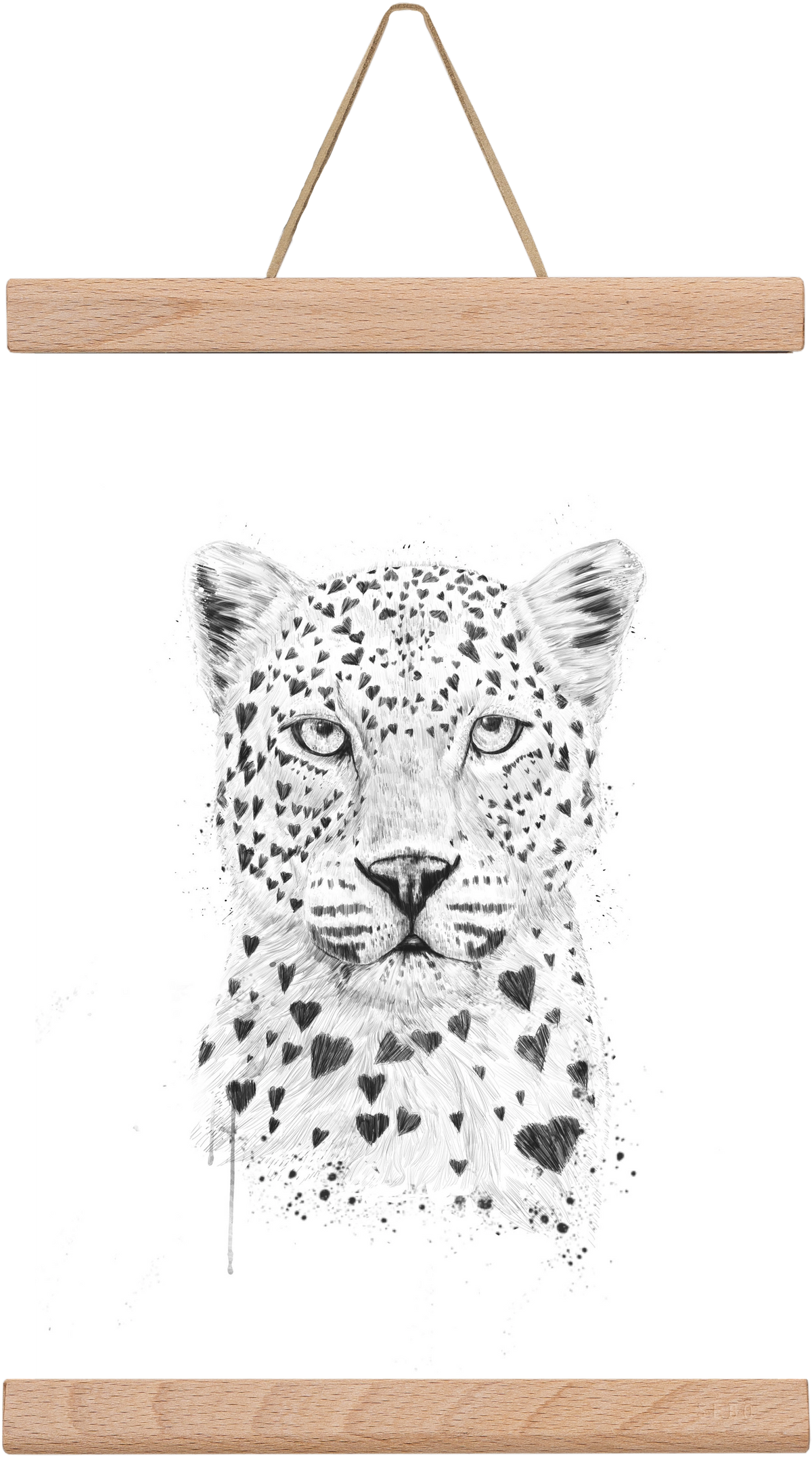 Lovely leopard, 20x30 cm (20x30 cm), Tölgy akasztó