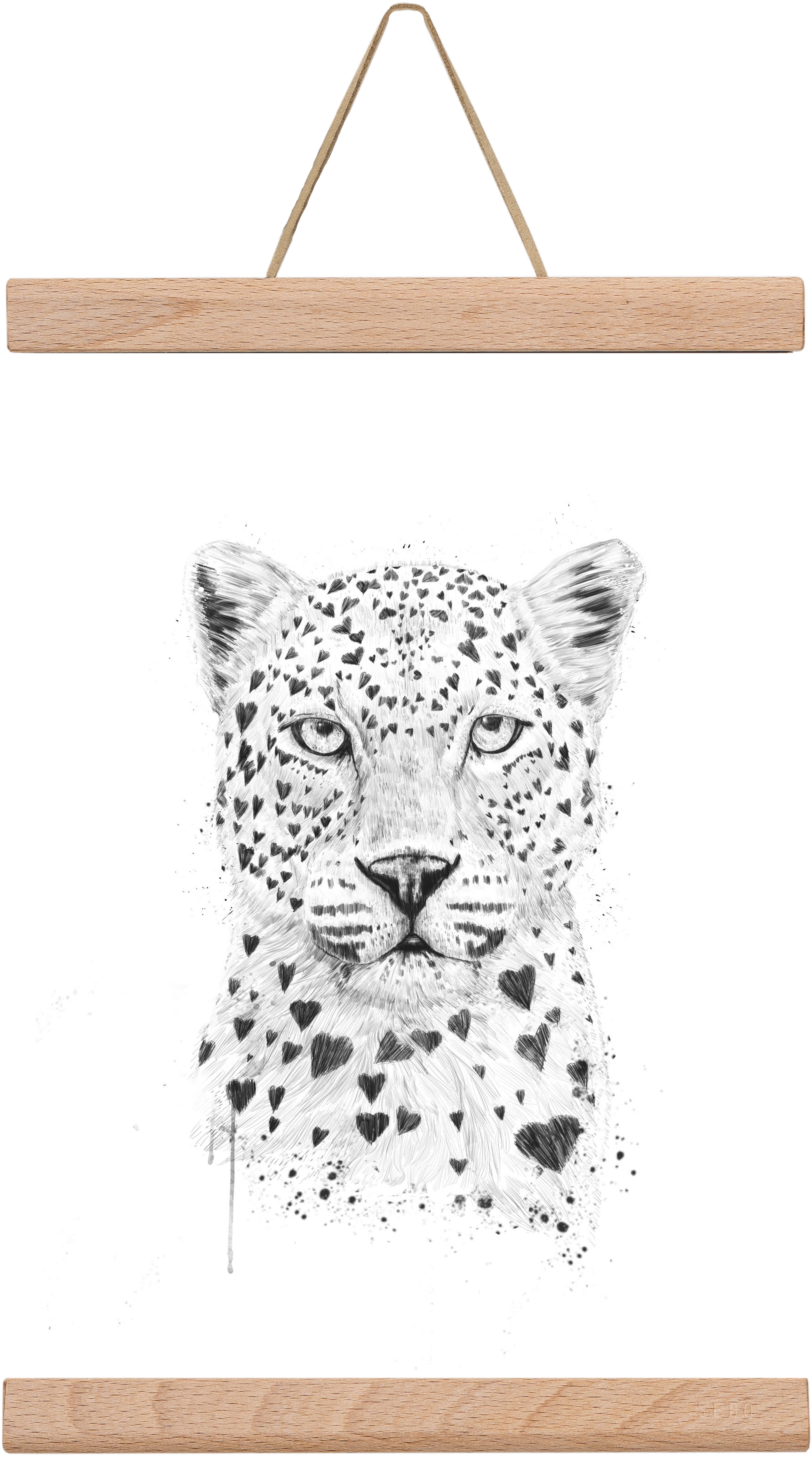 Lovely leopard, 20x30 cm (20x30 cm), Tölgy akasztó