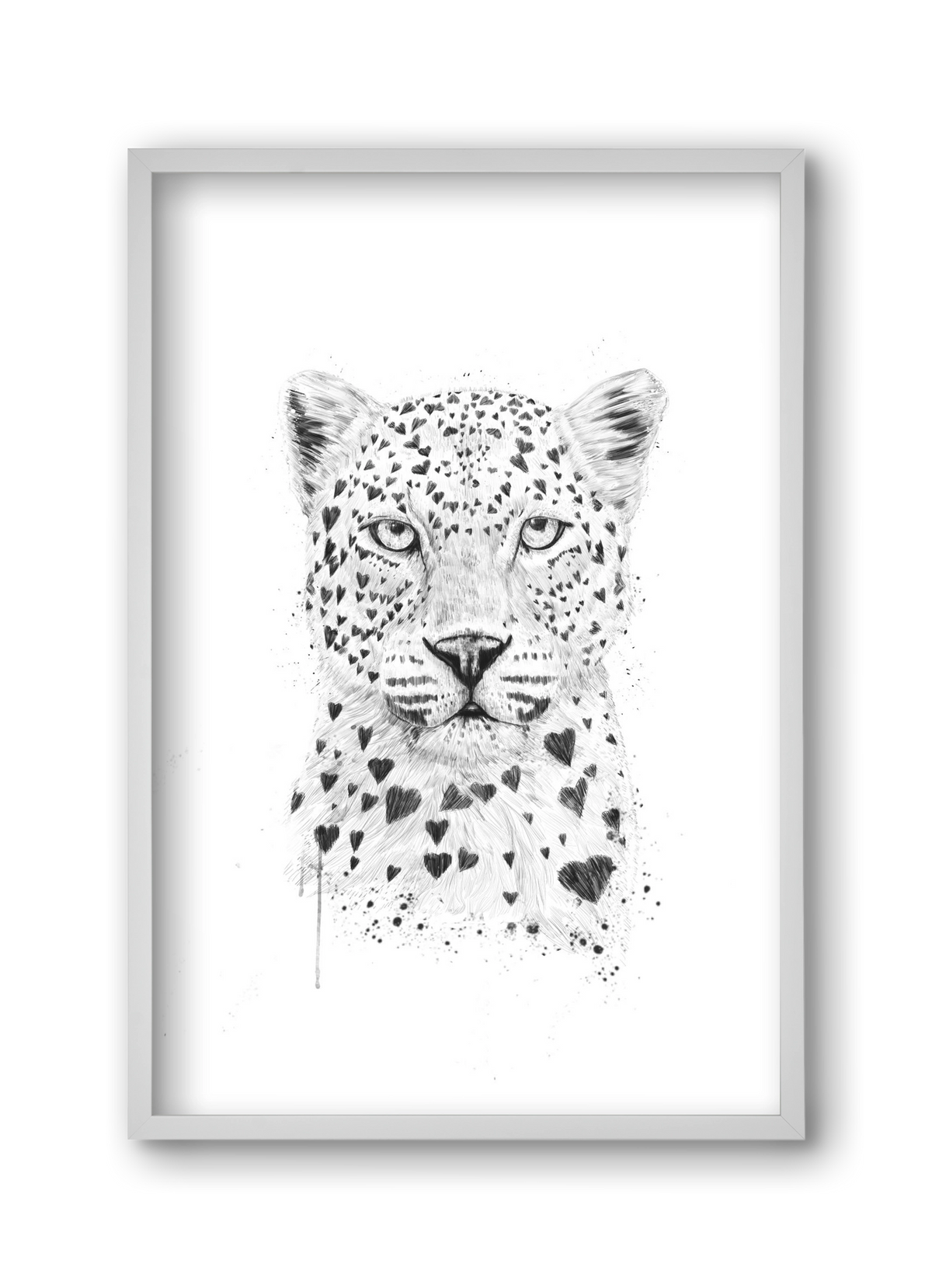 Lovely leopard, 30x45 cm (30x45 cm), Fehér keret